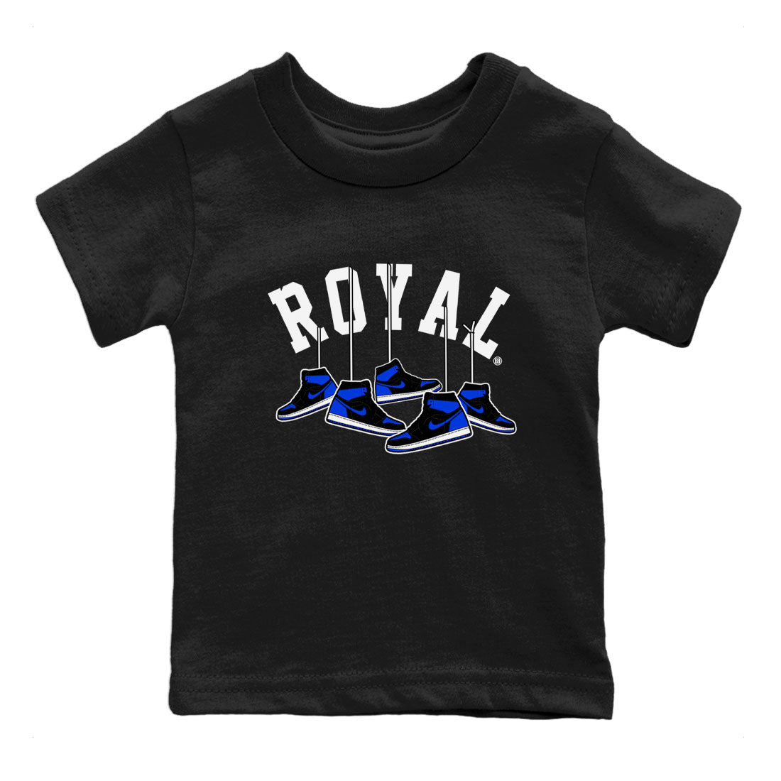 Air Jordan 1 Royal Reimagined shirt to match jordans Hanging Sneakers sneaker tees Air Jordan 1 High OG Royal Reimagined Drip Gear Zone Kids Baby Toddler sneaker shirts Black 2 T-Shirt