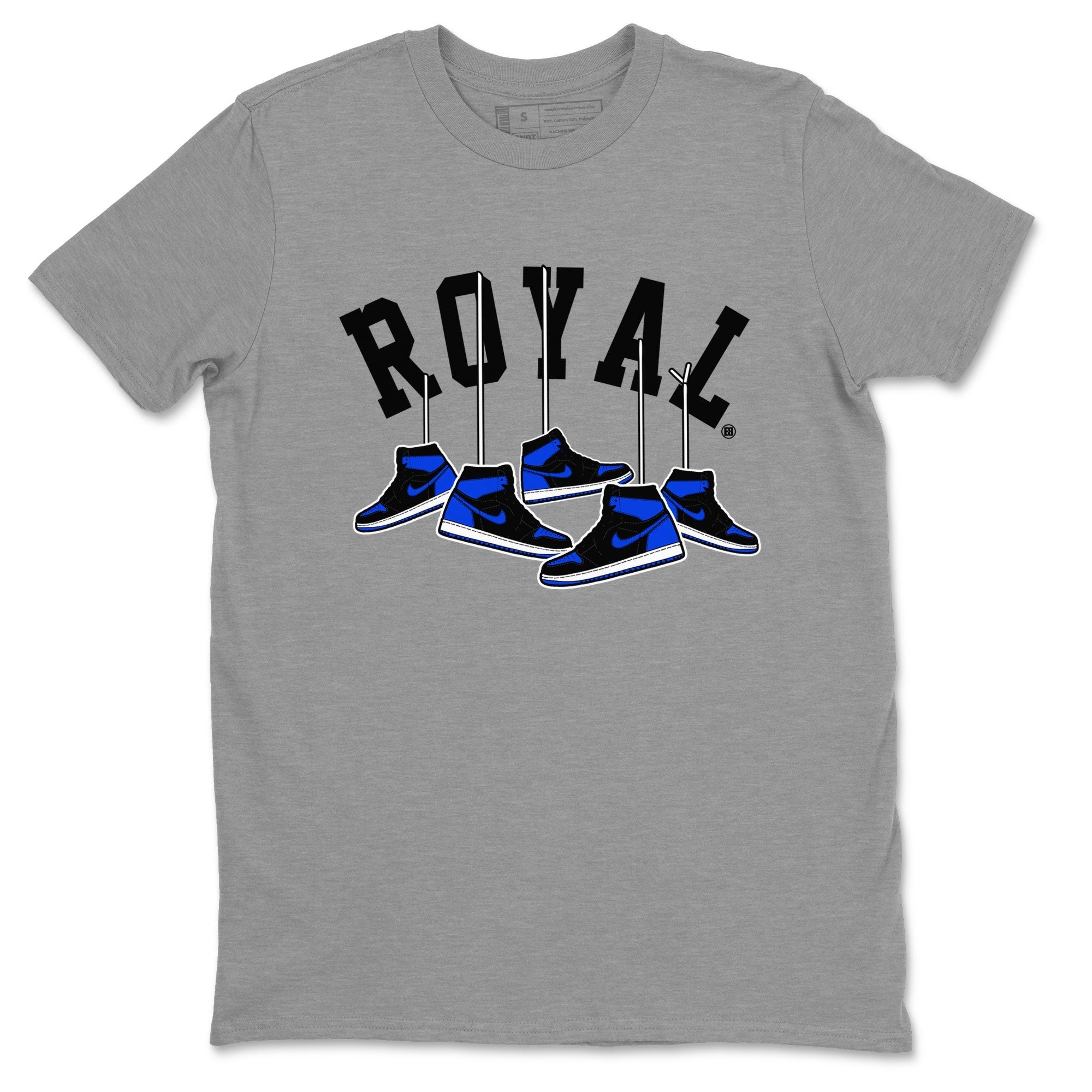 Air Jordan 1 Royal Reimagined shirt to match jordans Hanging Sneakers sneaker tees Air Jordan 1 High OG Royal Reimagined Drip Gear Zone Unisex Sneaker Tees and Sneaker Match T-Shirt Heather Grey 2 T-Shirt
