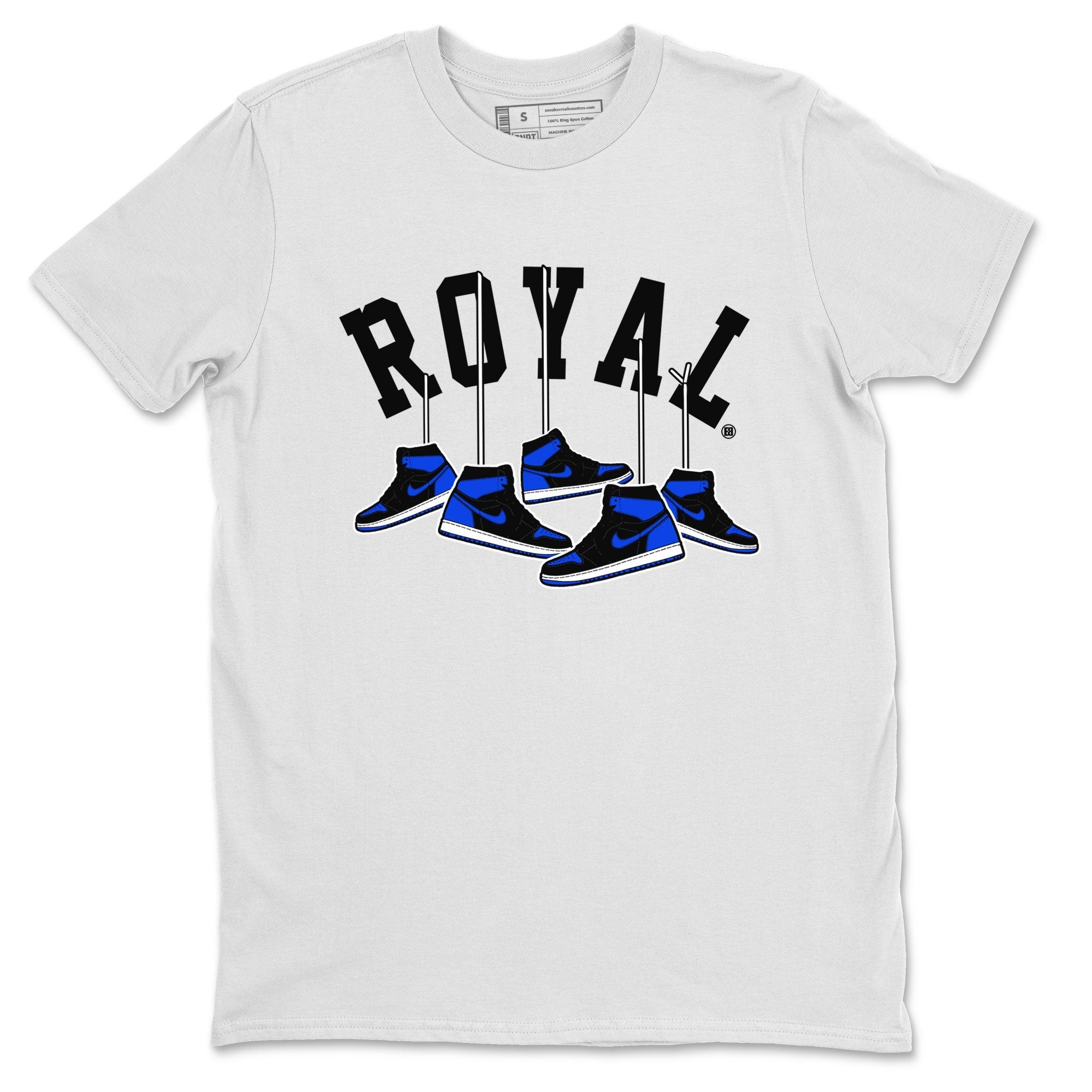Air Jordan 1 Royal Reimagined shirt to match jordans Hanging Sneakers sneaker tees Air Jordan 1 High OG Royal Reimagined Drip Gear Zone Unisex Sneaker Tees and Sneaker Match T-Shirt White 2 T-Shirt