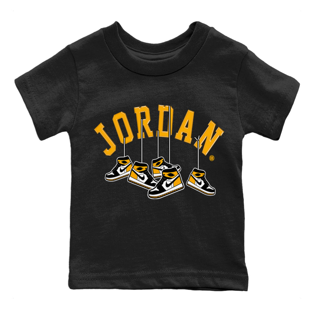 Jordan 1 Taxi Sneaker Matching T-Shirt Hanging Sneakers Sneaker Tees Jordan 1 Taxi Sneaker Release Tees Kids Shirts
