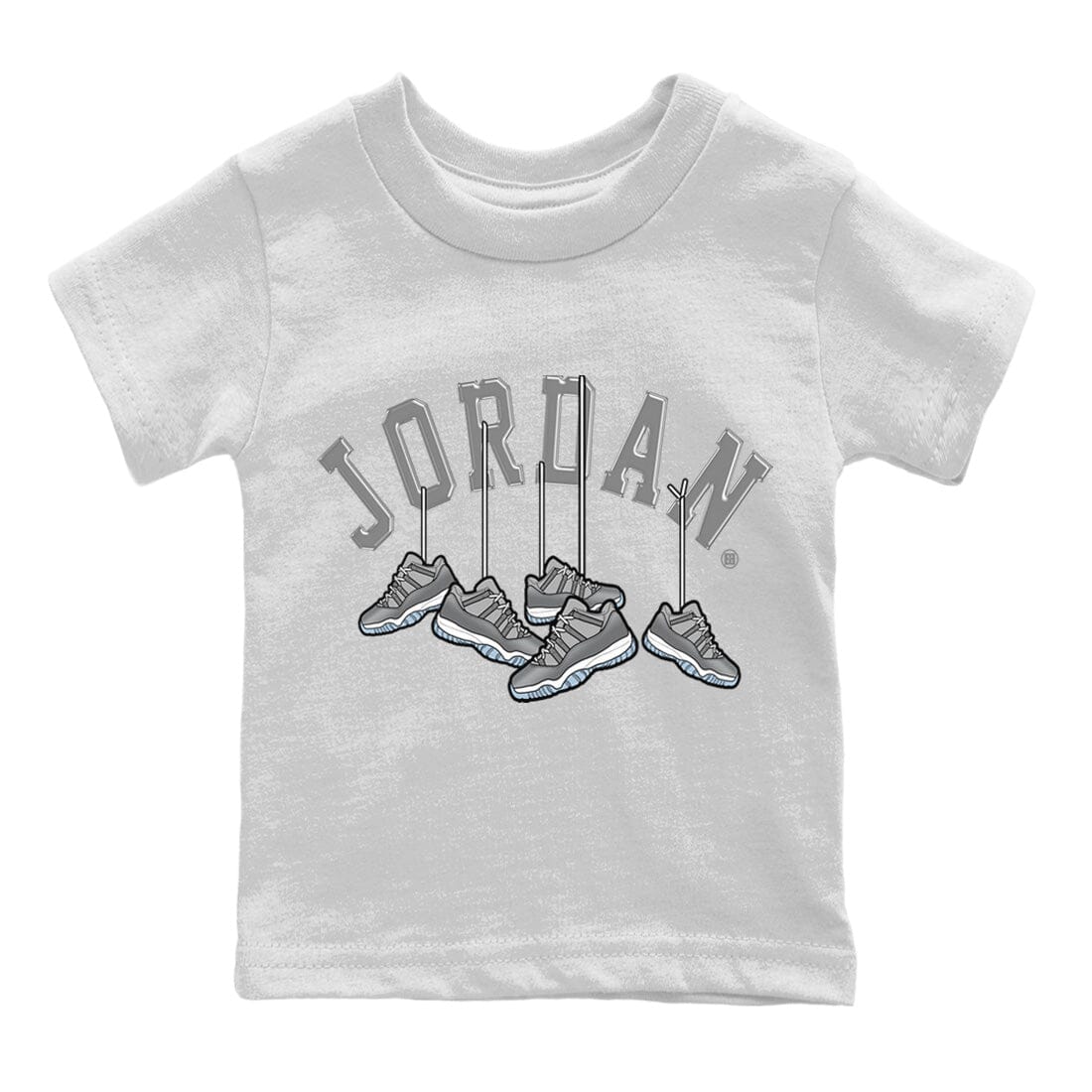 Jordan 11 Cool Grey Sneaker Matching T-Shirt Hanging Sneakers Sneaker Tees Jordan 11 Cool Grey Sneaker Release Tees Kids Shirts