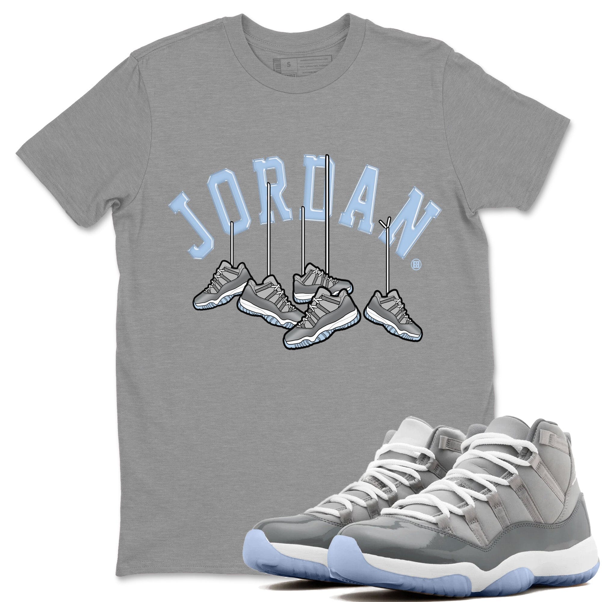 Jordan 11 Cool Grey Shirt To Match Jordans Hanging Sneakers Sneaker Tees Jordan 11 Cool Grey Drip Gear Zone Sneaker Matching Clothing Unisex Shirts