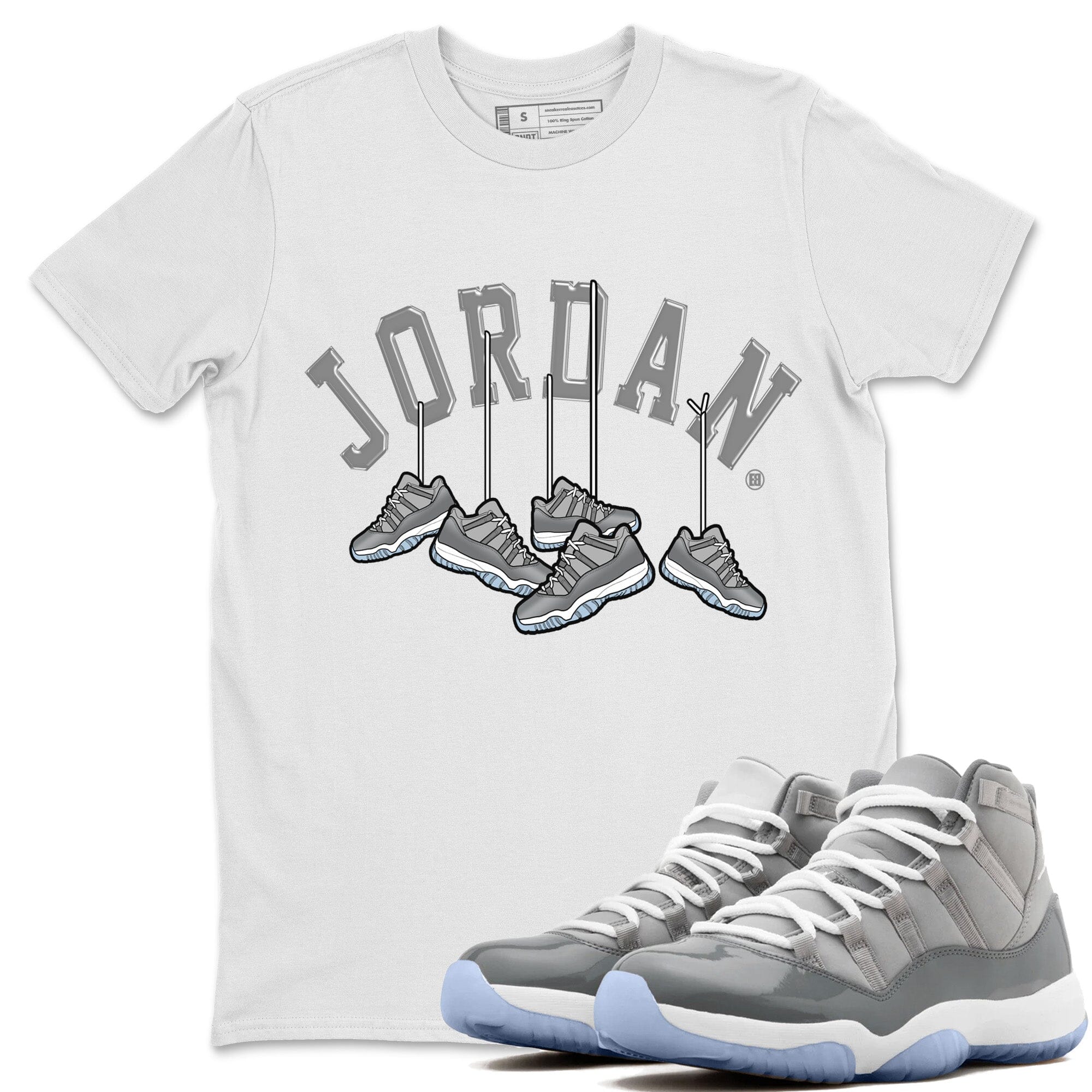 Jordan 11 Cool Grey Shirt To Match Jordans Hanging Sneakers Sneaker Tees Jordan 11 Cool Grey Drip Gear Zone Sneaker Matching Clothing Unisex Shirts