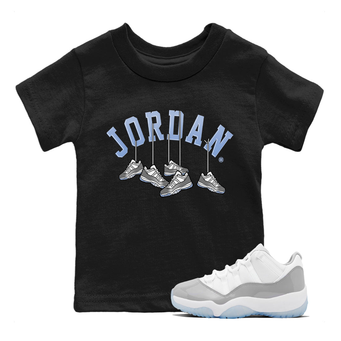 Air Jordan 11 White Cement Sneaker Match Tees Hanging Sneakers Streetwear Sneaker Shirt Air Jordan 11 Cement Grey Sneaker Release Tees Kids Shirts Black 1