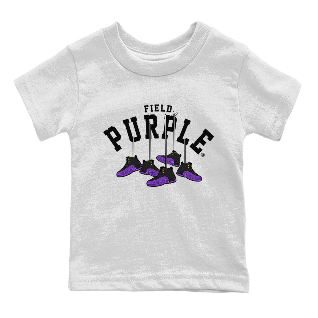 12s Field Purple shirt to match jordans Hanging Sneakers Streetwear Sneaker Shirt Air Jordan 12 Field Purple Drip Gear Zone Sneaker Matching Clothing Baby Toddler White 2 T-Shirt