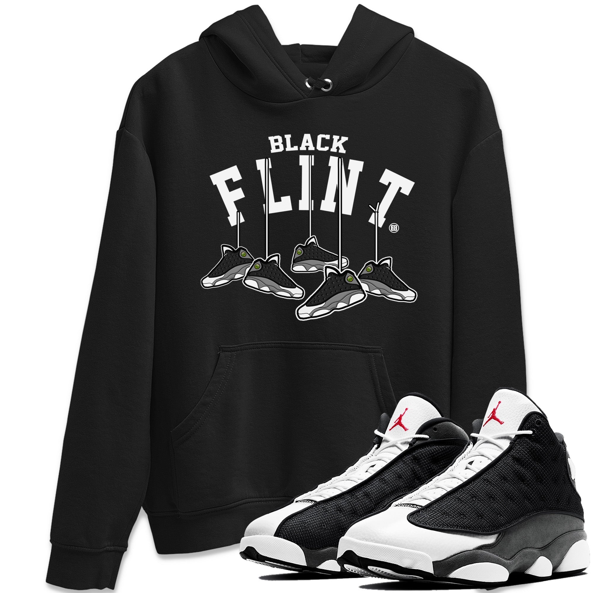 Air Jordan 13 Black Flint Sneaker Match Tees Hanging Sneakers Streetwear Sneaker Shirt Air Jordan 13 Retro Black Flint Sneaker Release Tees Unisex Shirts Black 1