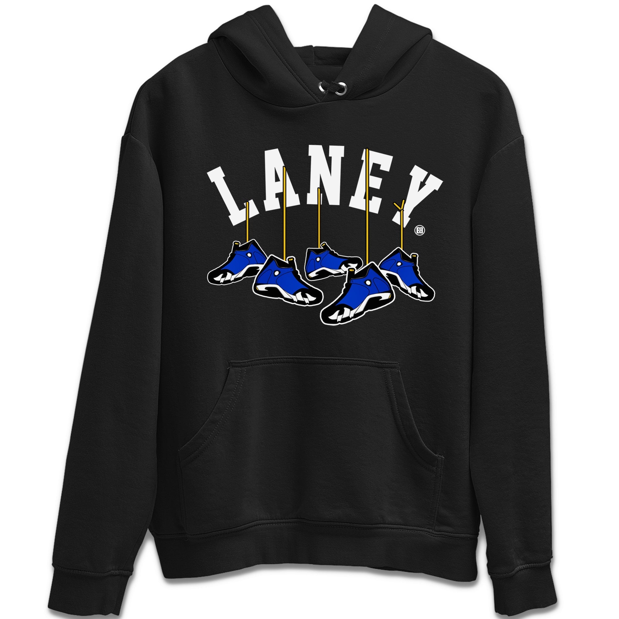 Air Jordan 14 Laney Sneaker Match Tees Hanging Sneakers Streetwear Sneaker Shirt Jordan 14 Laney Sneaker Release Tees Unisex Shirts Black 2