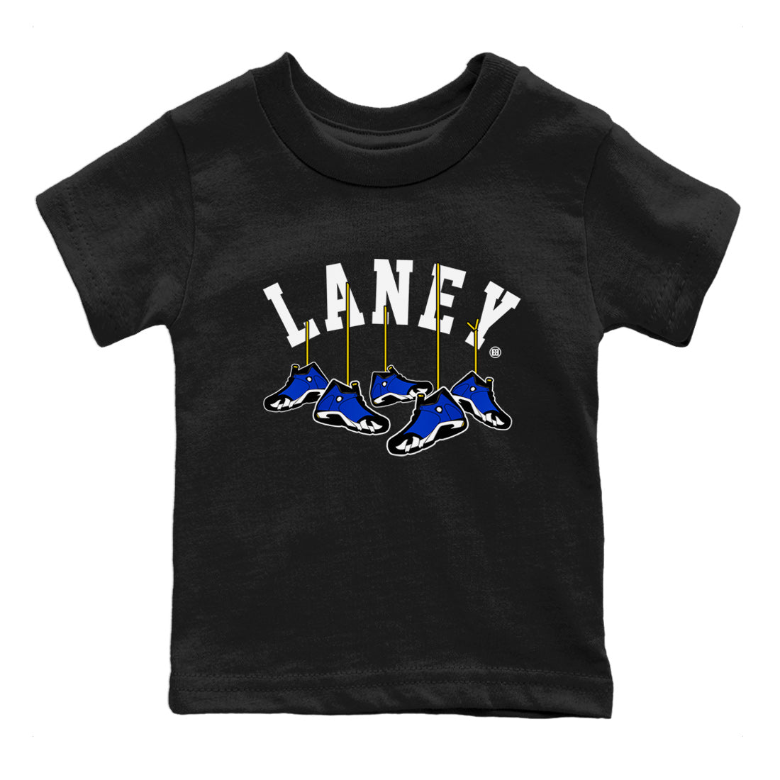 Air Jordan 14 Laney Sneaker Match Tees Hanging Sneakers Streetwear Sneaker Shirt Jordan 14 Laney Sneaker Release Tees Kids Shirts Black 2