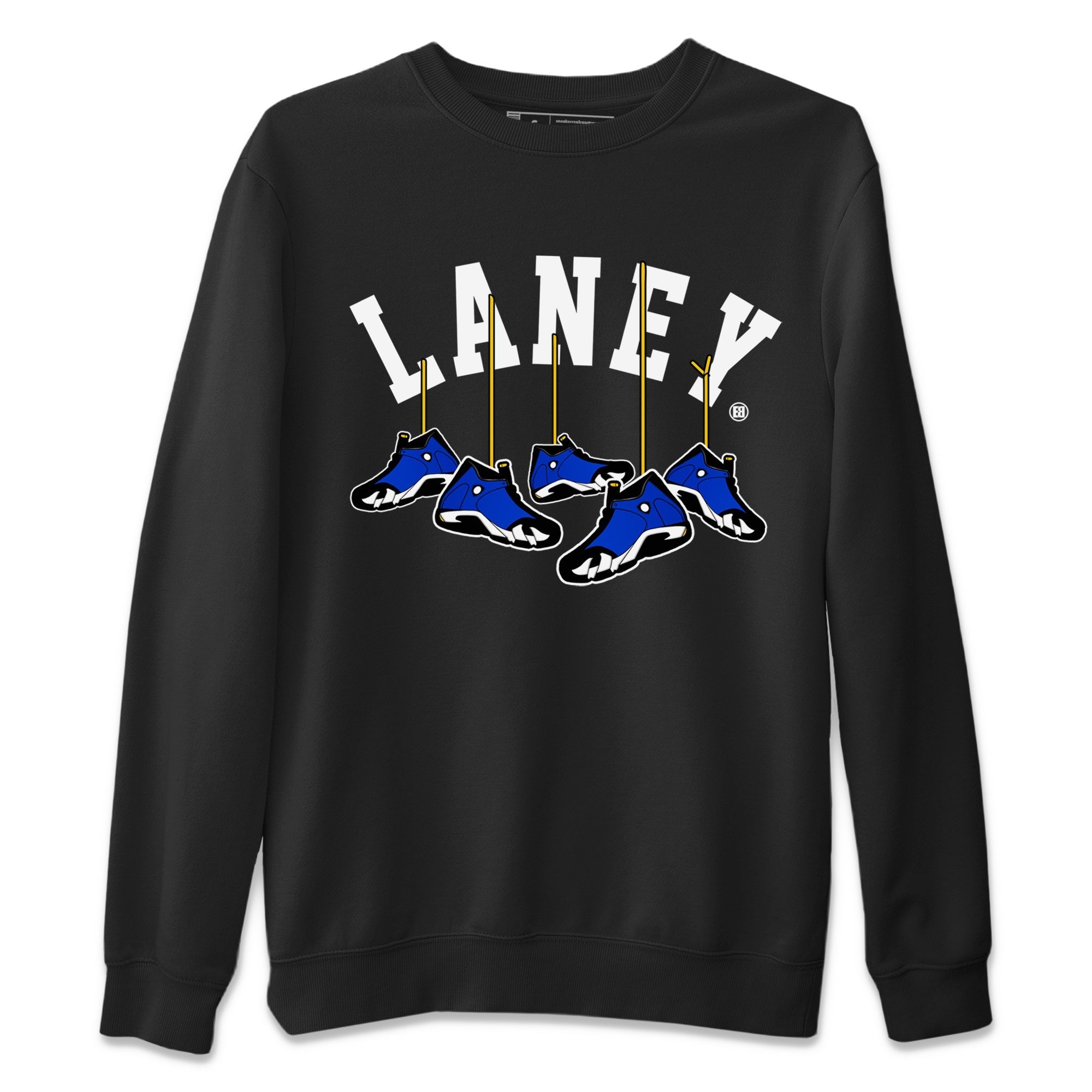Air Jordan 14 Laney Sneaker Match Tees Hanging Sneakers Streetwear Sneaker Shirt Jordan 14 Laney Sneaker Release Tees Unisex Shirts Black 2