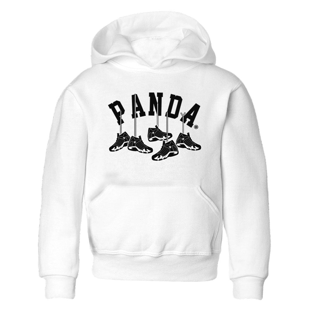 14s Panda shirt to match jordans Hanging Sneakers sneaker match tee Air Jordan 14 Panda AJ14 Black White Drip Gear Zone baby toddler White 2 cotton Shirt