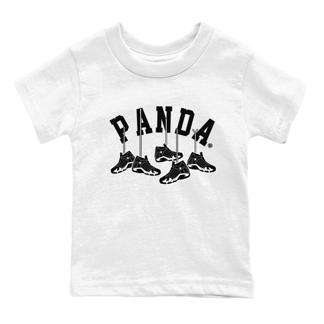 14s Panda shirt to match jordans Hanging Sneakers sneaker match tee Air Jordan 14 Panda AJ14 Black White Drip Gear Zone baby toddler White 2 cotton Shirt