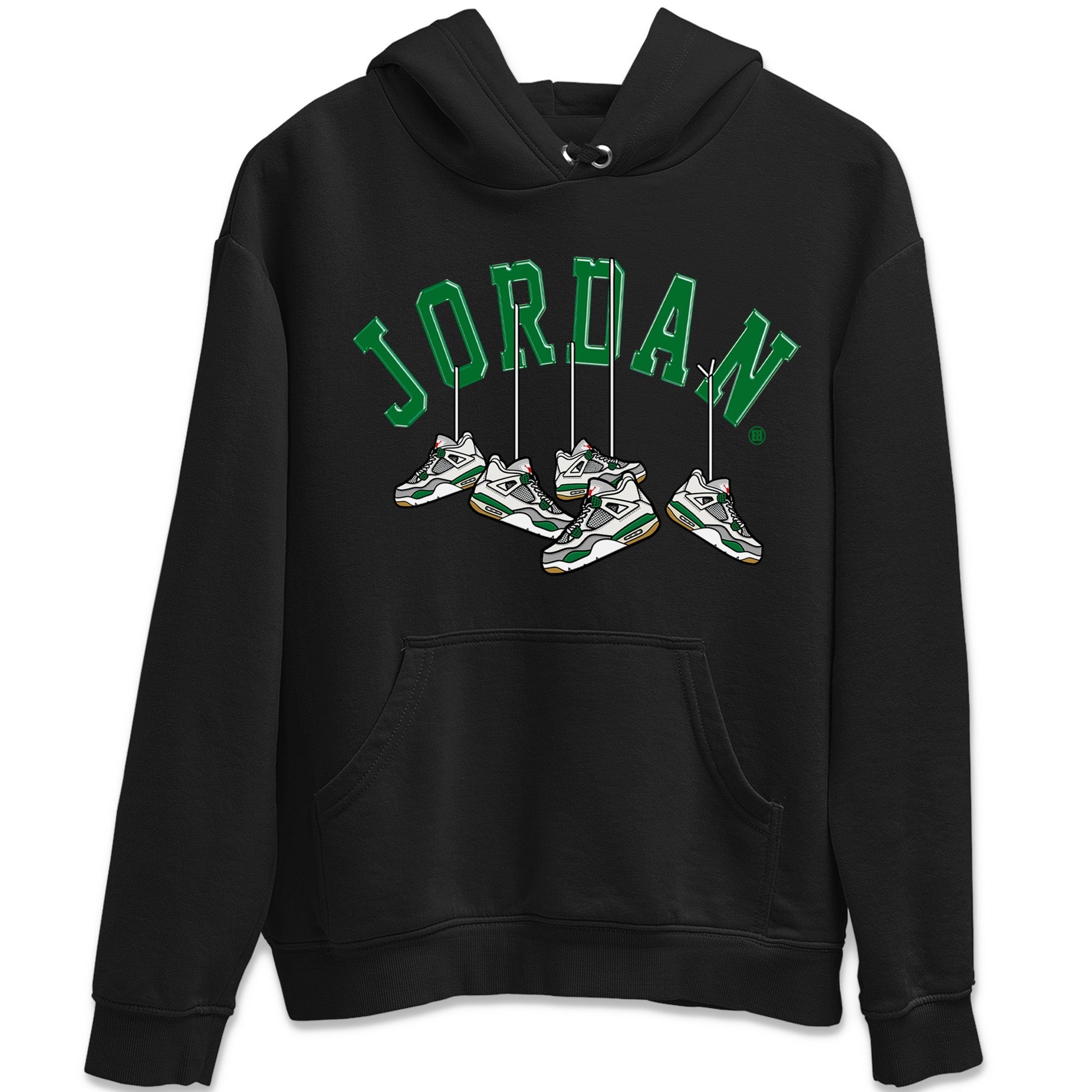 Air Jordan 4 Pine Green Sneaker Match Tees Hanging Sneakers Streetwear Sneaker Shirt Jordan Retro 4 Pine Green Sneaker Release Tees Unisex Shirts Black 2
