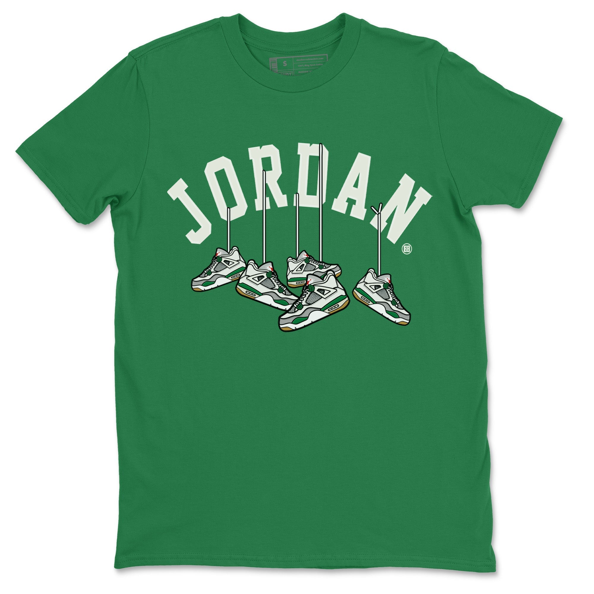 Air Jordan 4 Pine Green Sneaker Match Tees Hanging Sneakers Streetwear Sneaker Shirt Jordan Retro 4 Pine Green Sneaker Release Tees Unisex Shirts Kelly Green 2