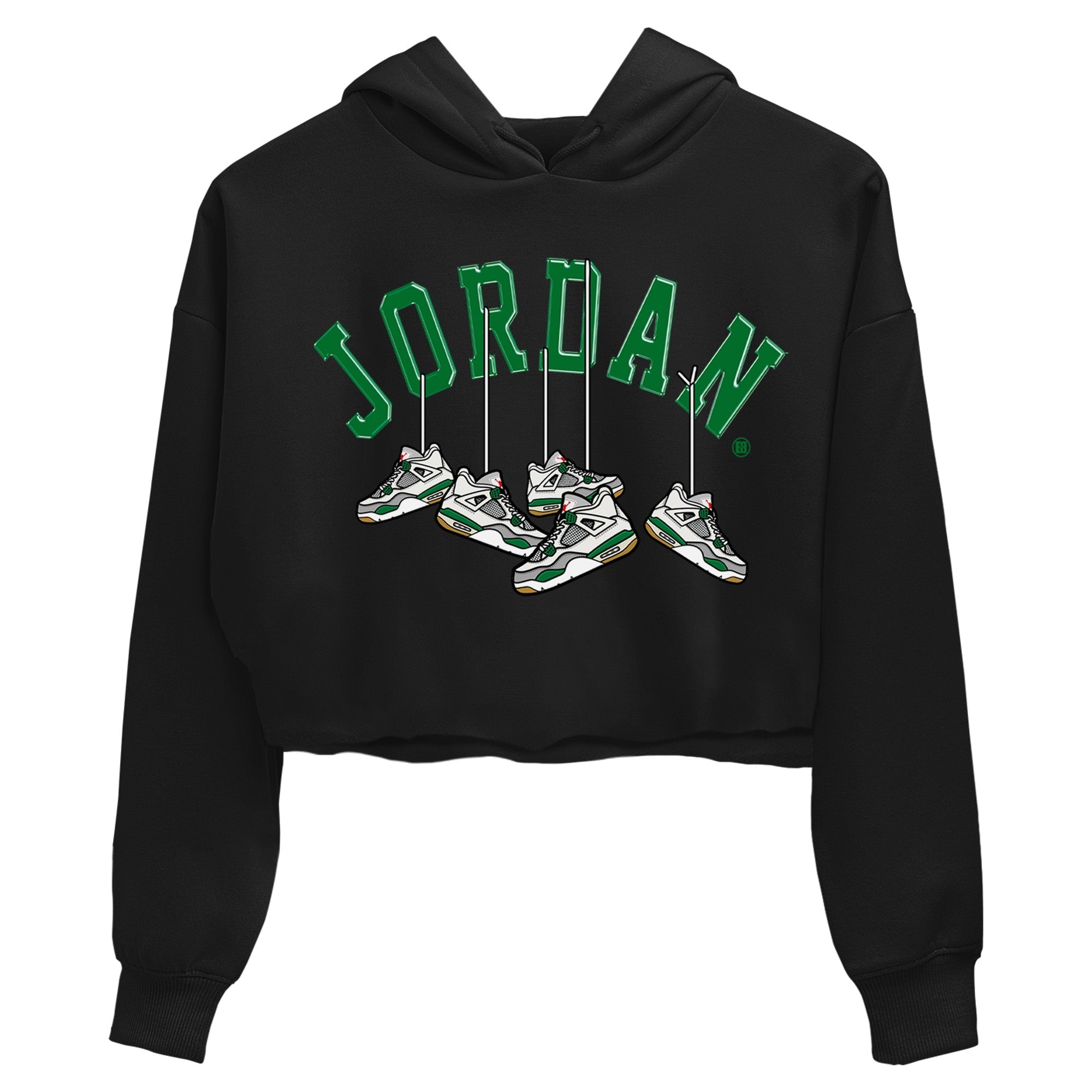 Air Jordan 4 Pine Green Sneaker Match Tees Hanging Sneakers Streetwear Sneaker Shirt Jordan Retro 4 Pine Green Sneaker Release Tees Women's Shirts Black 2