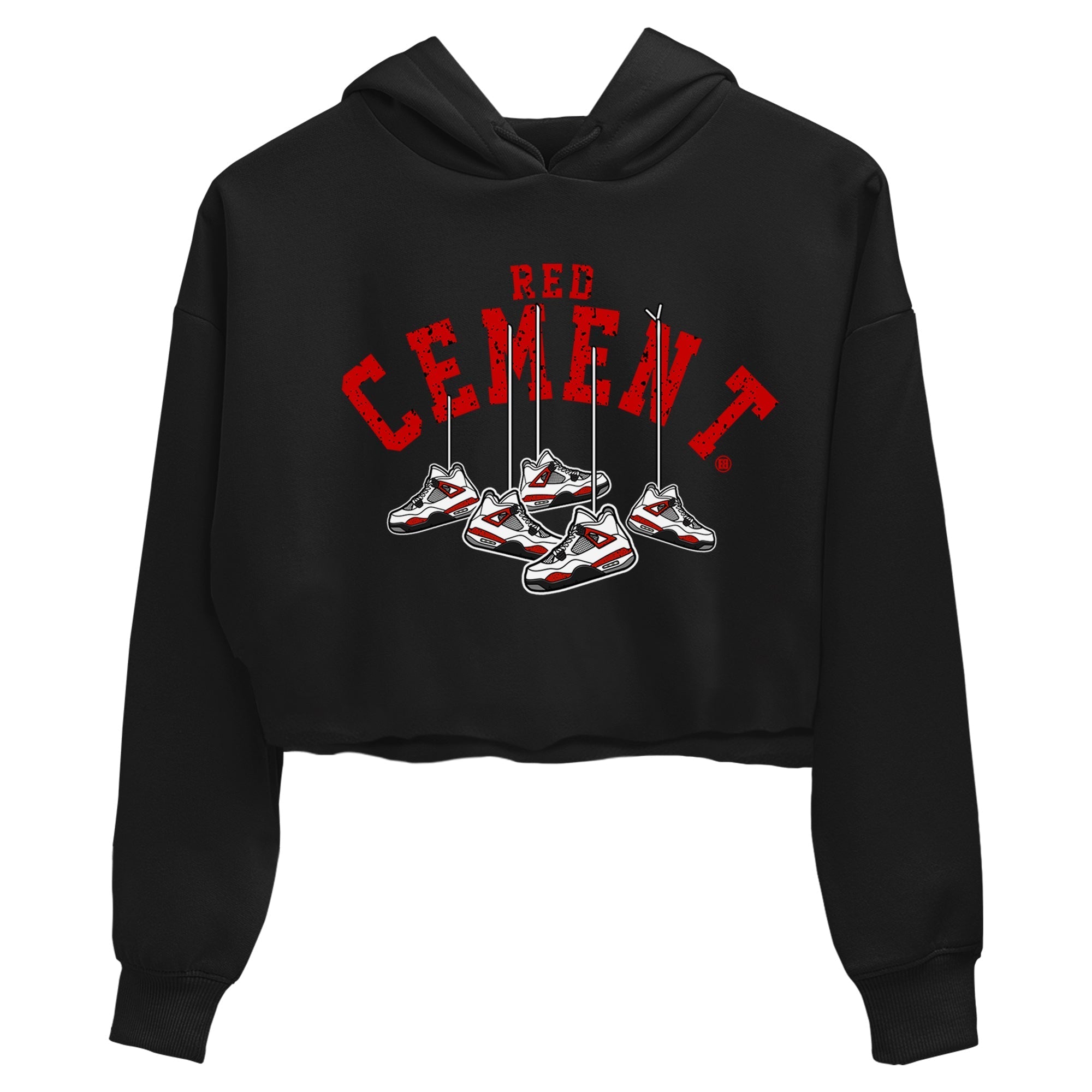 Air Jordan 4 Red Cement Sneaker Match Tees Cherry Hanging Sneakers Streetwear Sneaker Shirt Air Jordan 4 Red Cement Sneaker Release Tees Women's Shirts Black 2