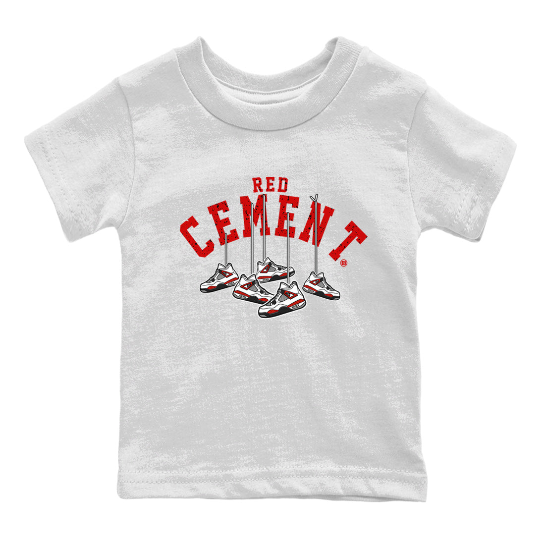 Air Jordan 4 Red Cement Sneaker Match Tees Cherry Hanging Sneakers Streetwear Sneaker Shirt Air Jordan 4 Red Cement Sneaker Release Tees Kids Shirts White 2