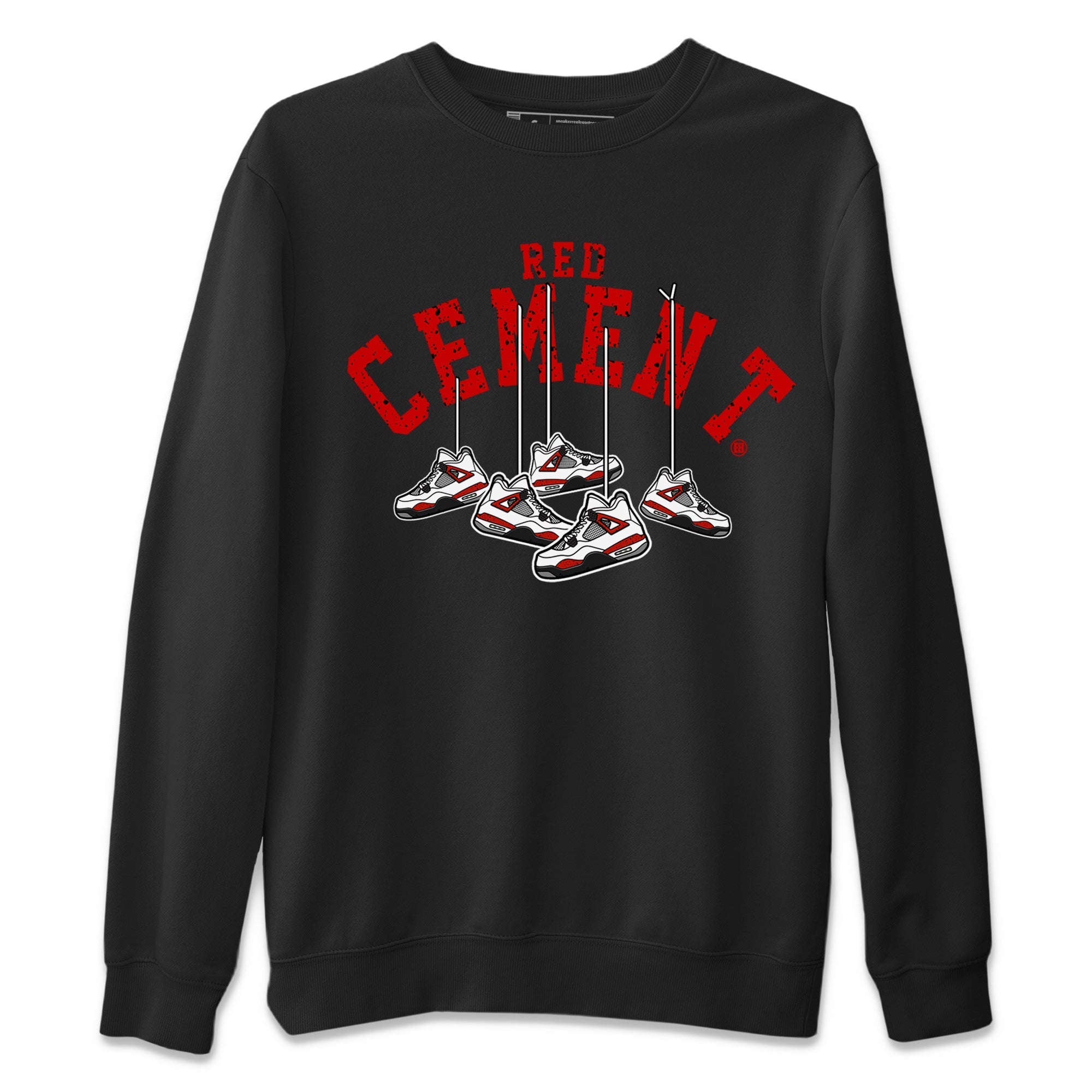 Air Jordan 4 Red Cement Sneaker Match Tees Cherry Hanging Sneakers Streetwear Sneaker Shirt Air Jordan 4 Red Cement Sneaker Release Tees Unisex Shirts Black 2