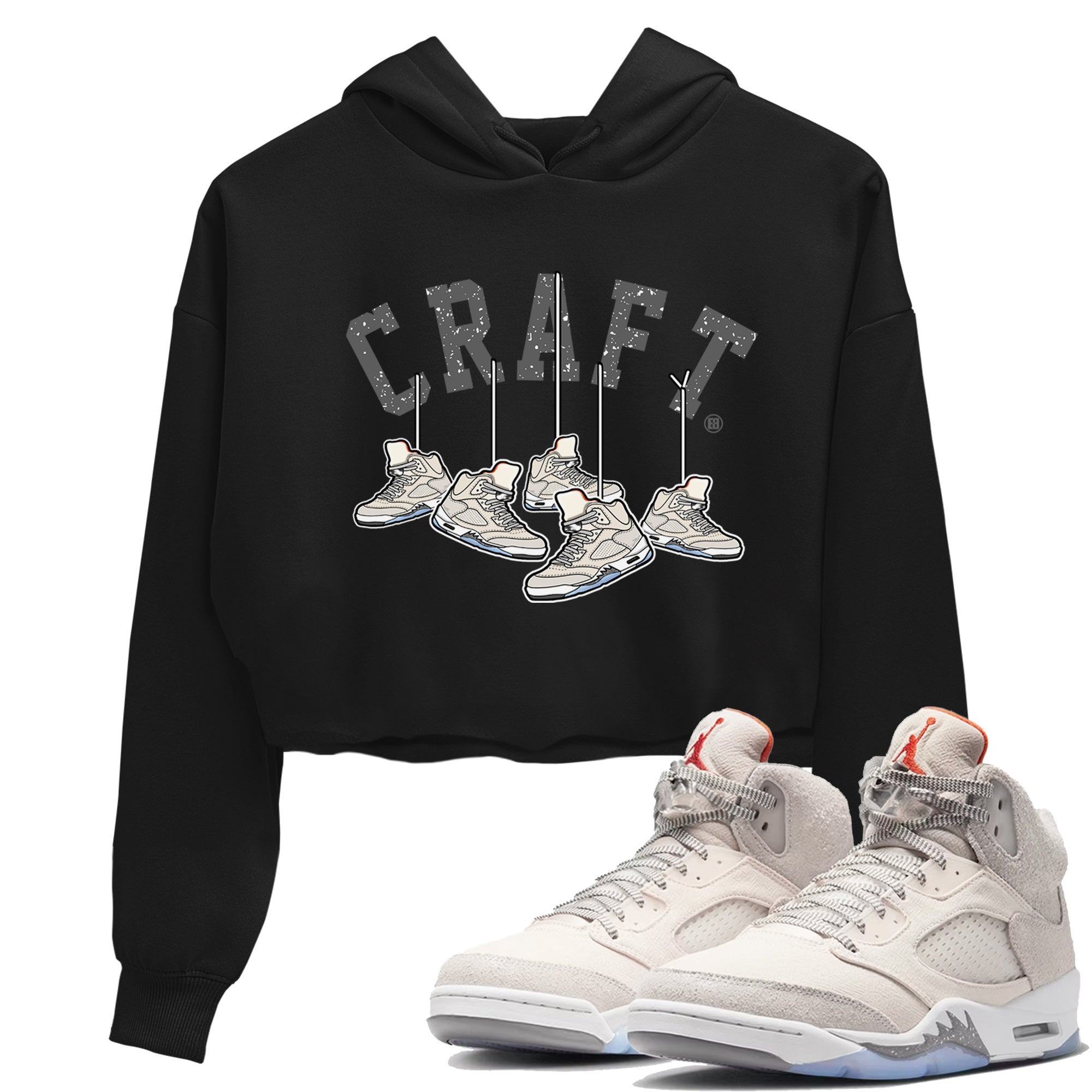Air Jordan 5 Craft Sneaker Match Tees Hanging Sneakers Streetwear Sneaker Shirt 5s Craft Shirt Women's Shirts Black 1