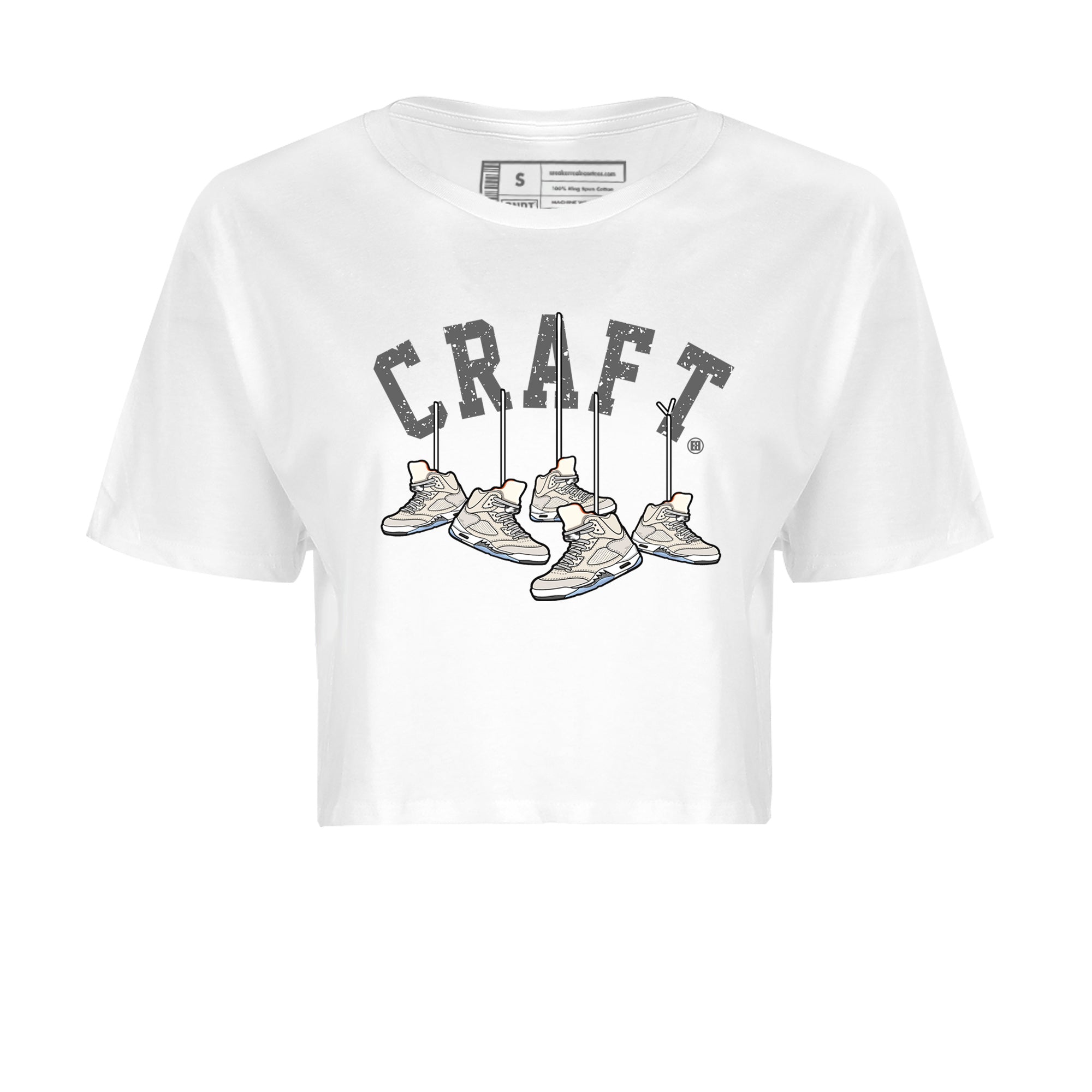 Air Jordan 5 Craft Sneaker Match Tees Hanging Sneakers Streetwear Sneaker Shirt 5s Craft Shirt Women's Shirts White 2