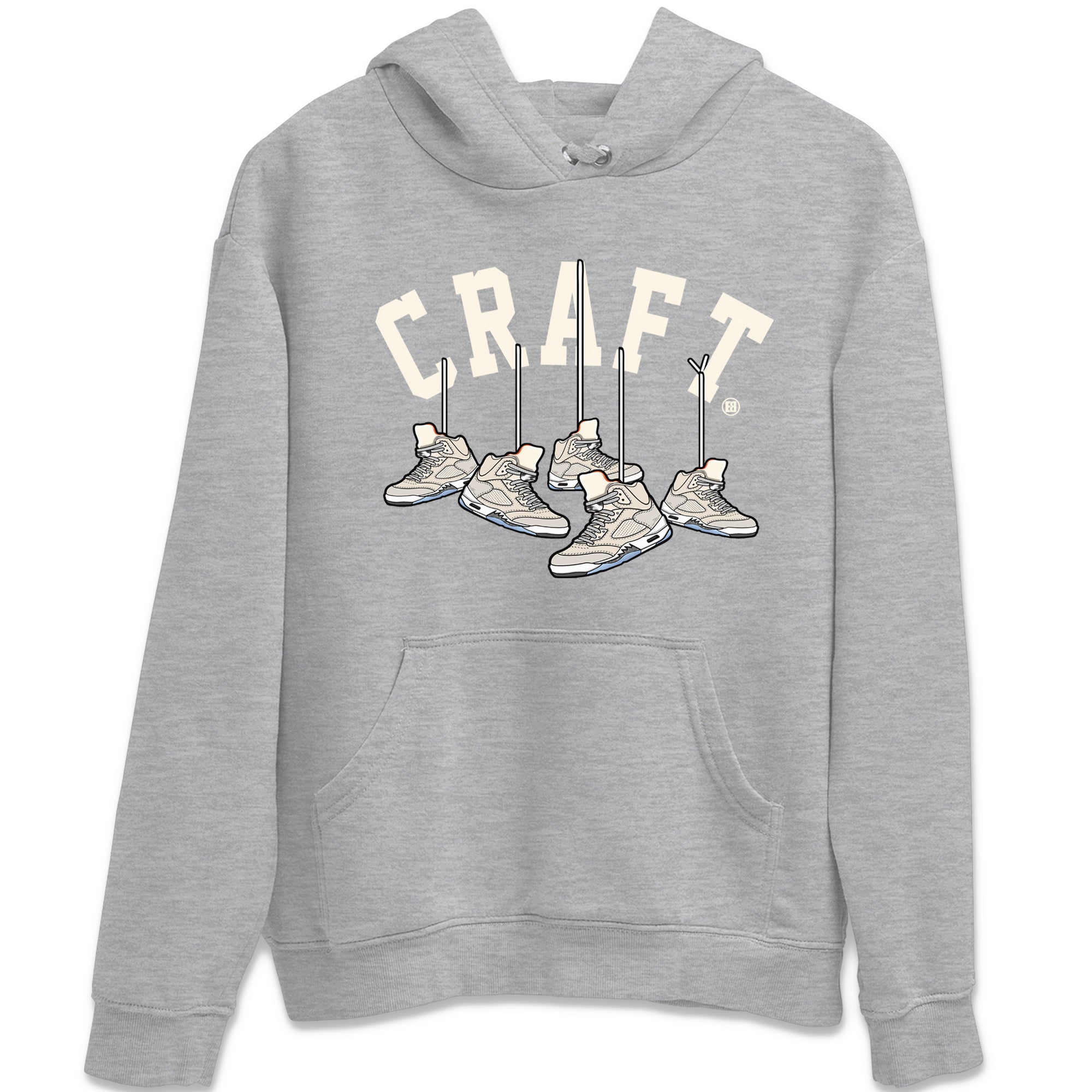 Air Jordan 5 Craft Sneaker Match Tees Hanging Sneakers Streetwear Sneaker Shirt 5s Craft Shirt Unisex Shirts Heather Grey 2
