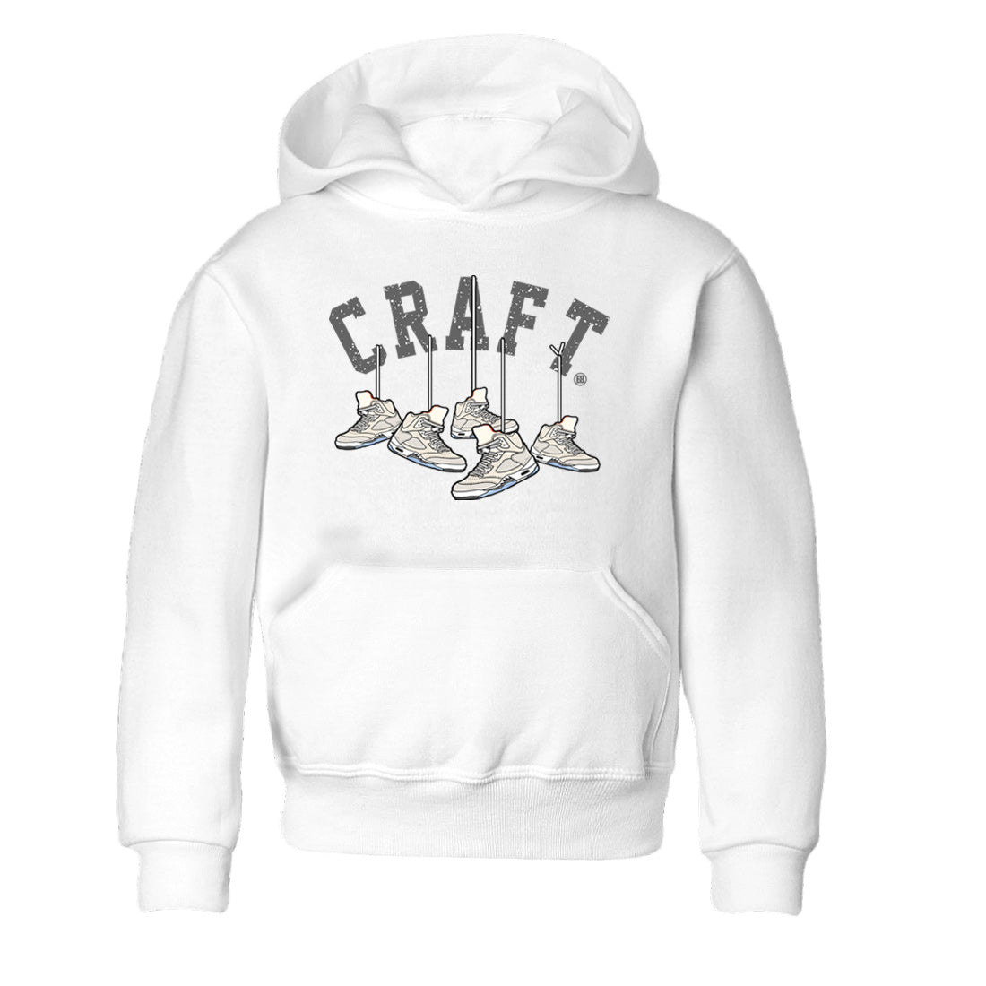 Air Jordan 5 Craft Sneaker Match Tees Hanging Sneakers Streetwear Sneaker Shirt 5s Craft Shirt Kids Shirts White 2