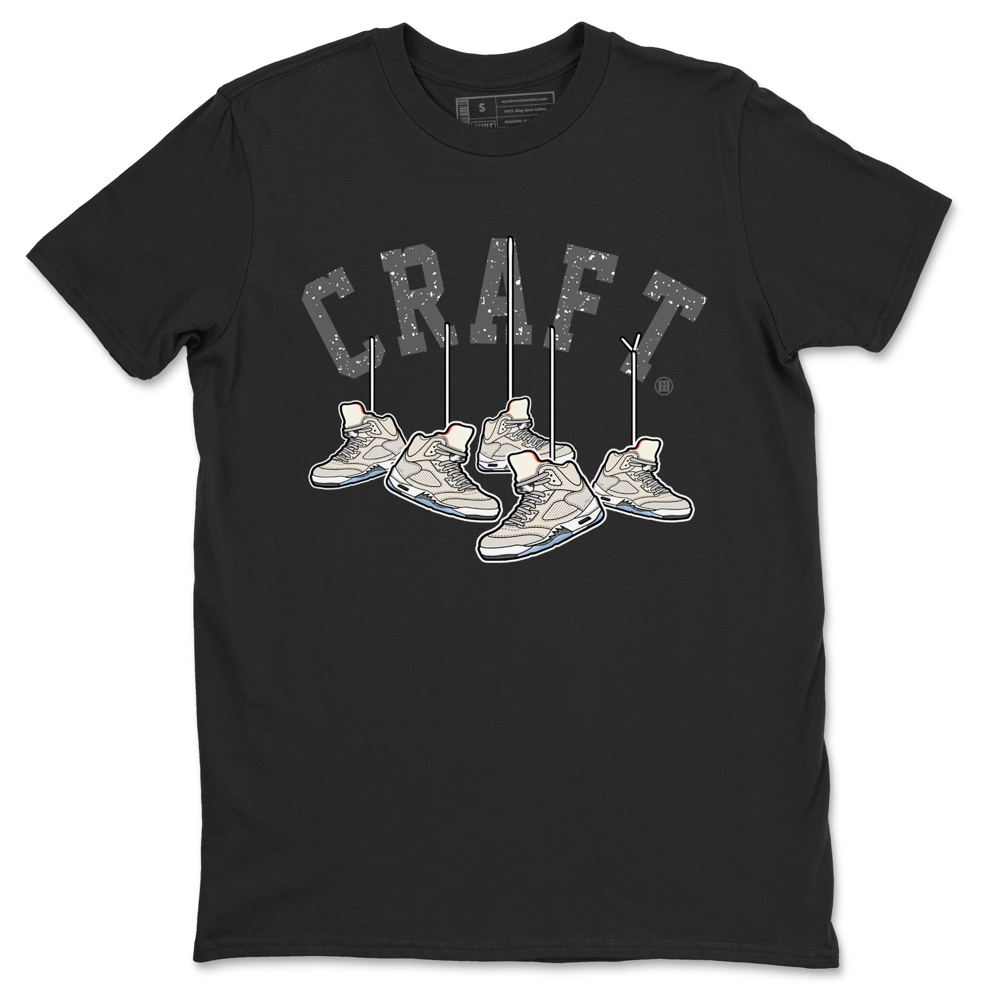 Air Jordan 5 Craft Sneaker Match Tees Hanging Sneakers Streetwear Sneaker Shirt 5s Craft Shirt Unisex Shirts Black 2