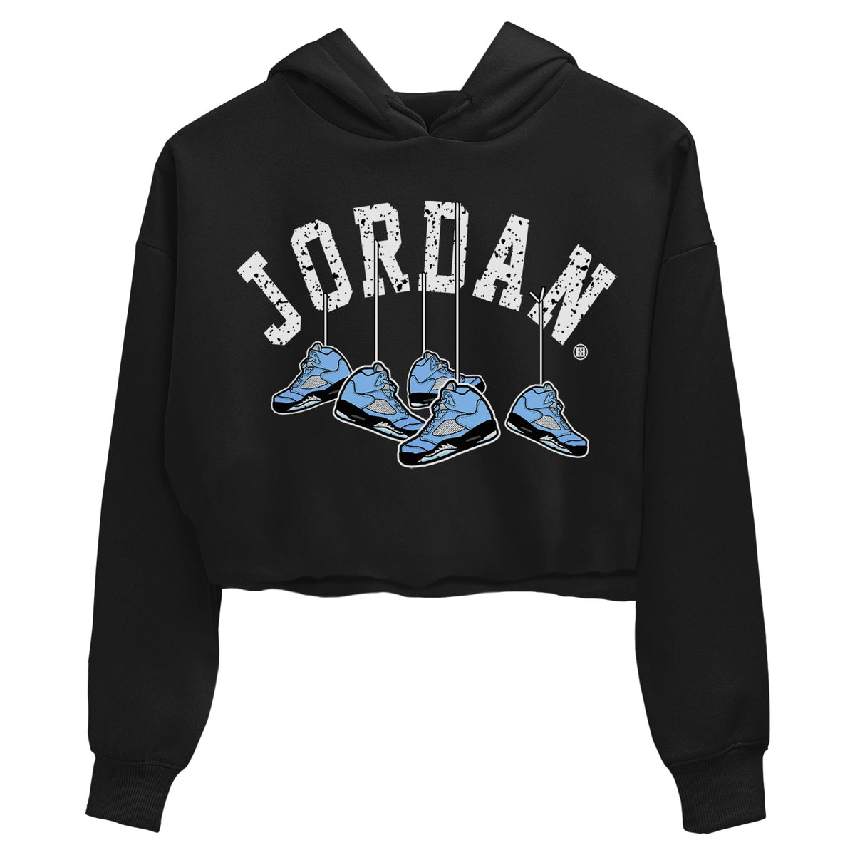 Jordan 5 UNC Sneaker Matching T-Shirt Hanging Sneakers Sneaker Tees Jordan 5 UNC Sneaker Release Tees Women's Shirts
