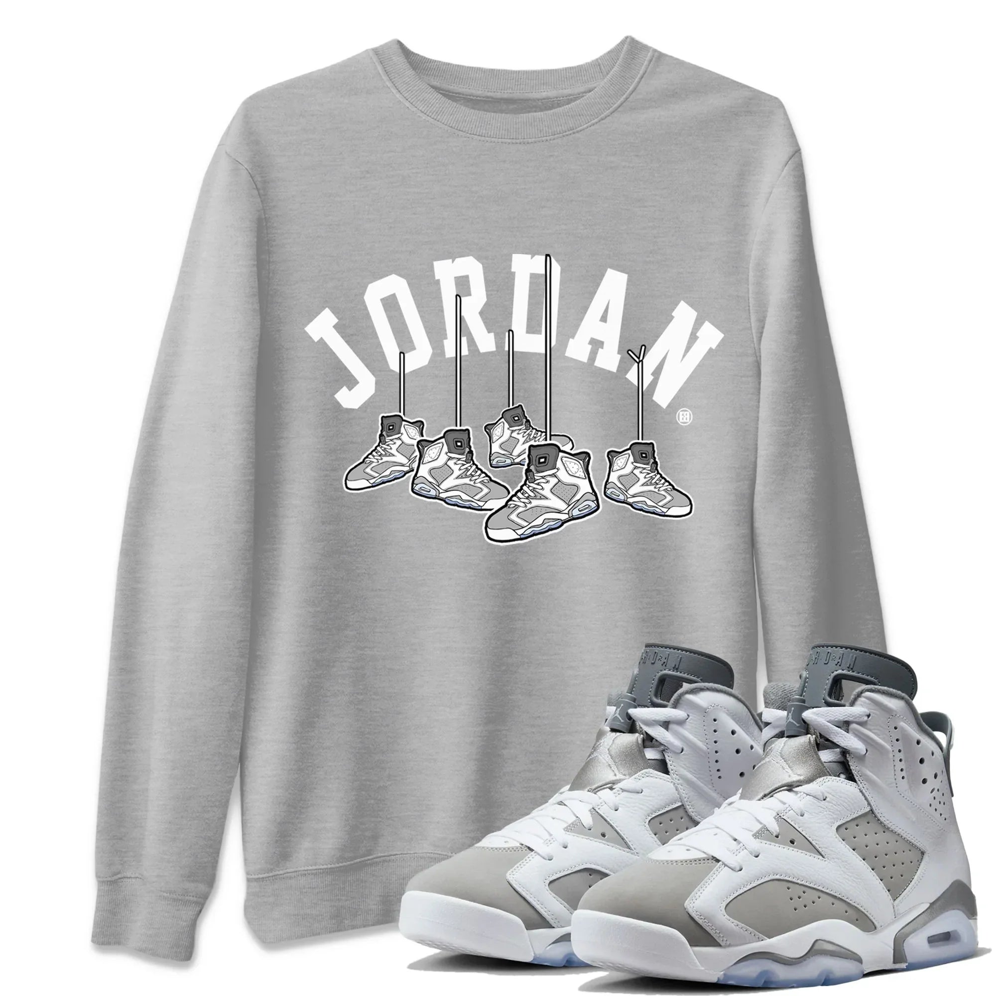 Jordan 6 Cool Grey Shirt To Match Jordans Hanging Sneakers Sneaker Tees Jordan 6 Cool Grey Drip Gear Zone Sneaker Matching Clothing Unisex Shirts