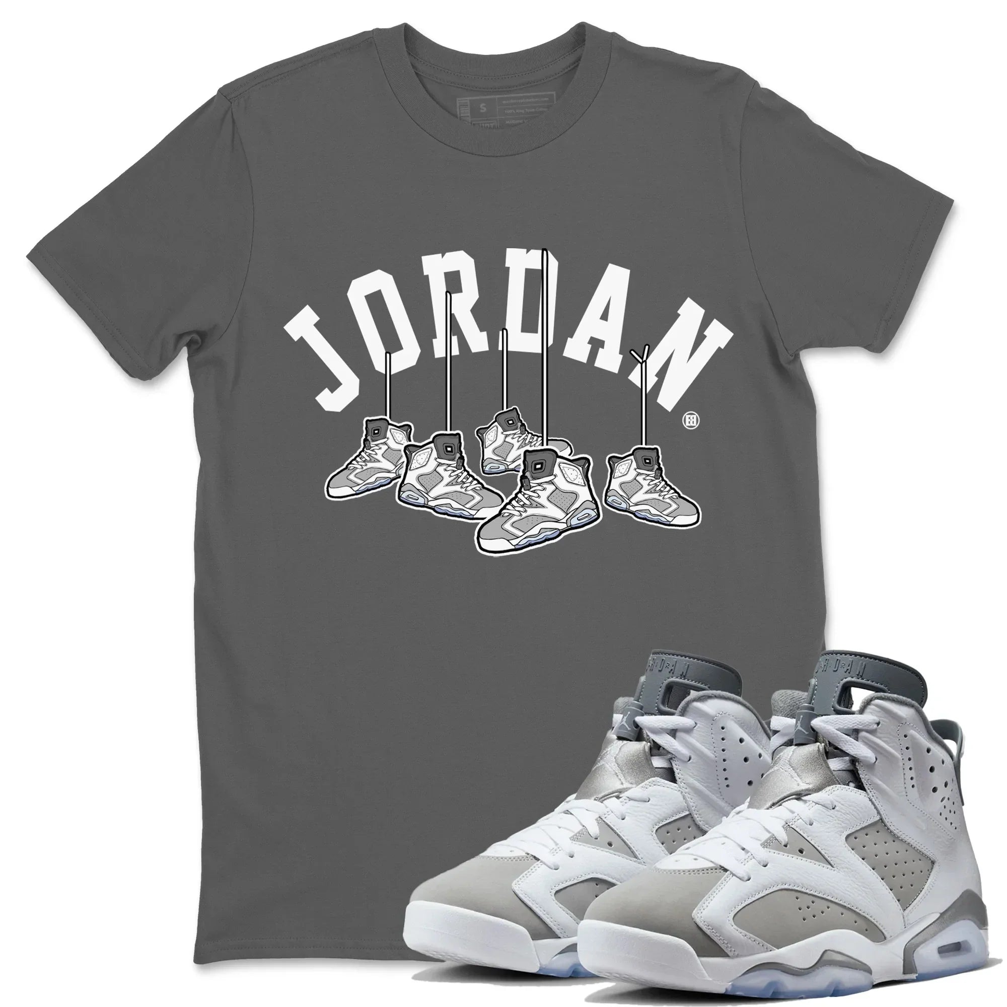 Jordan 6 Cool Grey Shirt To Match Jordans Hanging Sneakers Sneaker Tees Jordan 6 Cool Grey Drip Gear Zone Sneaker Matching Clothing Unisex Shirts