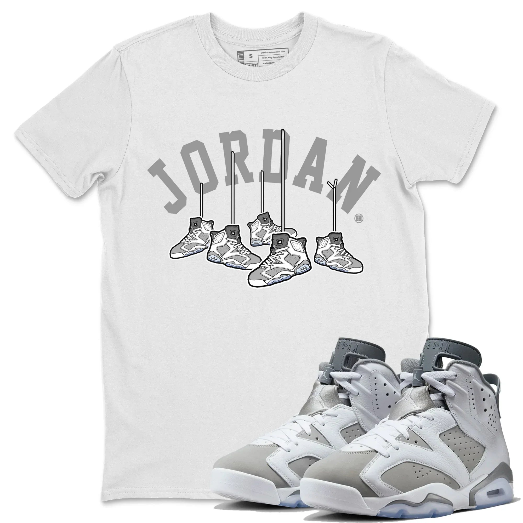 Jordan 6 Cool Grey Shirt To Match Jordans Hanging Sneakers Sneaker Tees Jordan 6 Cool Grey Drip Gear Zone Sneaker Matching Clothing Unisex Shirts