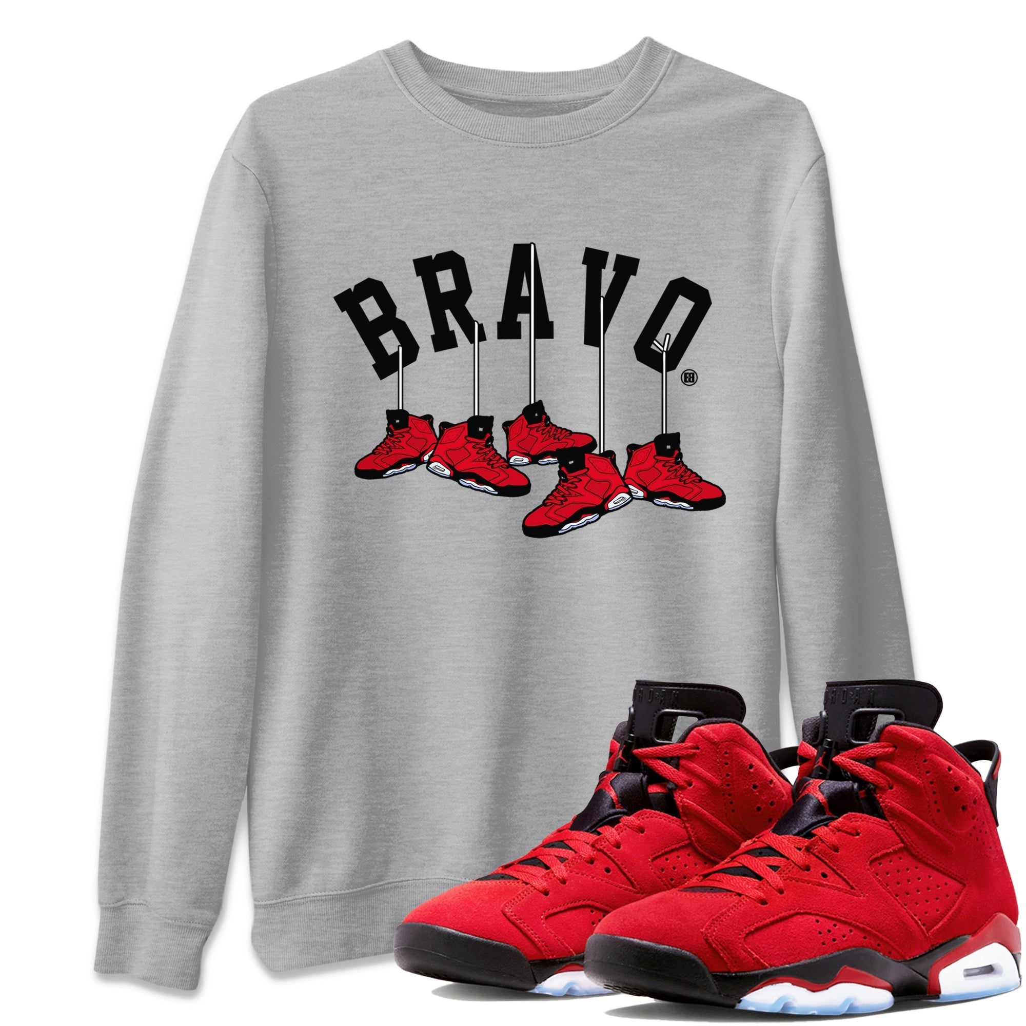 Air Jordan 6 Toro Bravo Sneaker Match Tees Hanging Sneakers t shirt Air Jordan 6 Toro Bravo Sneaker T-Shirt Unisex Shirts Heather Grey 1