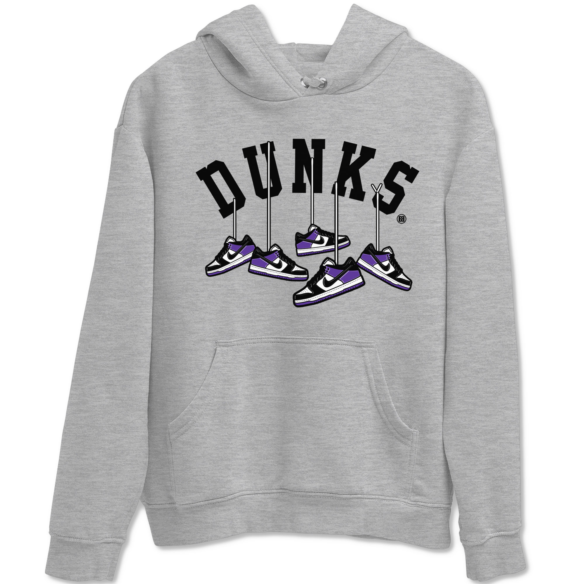 Nike SB Dunk Low Court Purple Shirt To Match Jordans Hanging Sneakers Streetwear Fashion Dunk Low Court Purple Drip Gear Zone unisex crew neck t-shirt Heather Grey 2 crew neck shirt