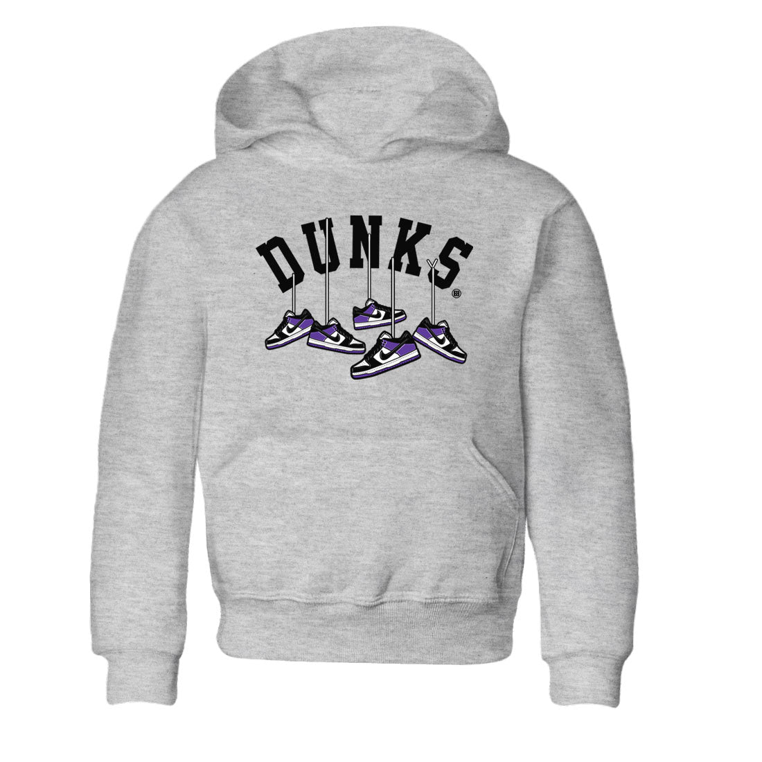 Nike SB Dunk Low Court Purple Shirt To Match Jordans Hanging Sneakers Streetwear Fashion Dunk Low Court Purple Drip Gear Zone baby toddler Heather Grey 2 cotton Shirt
