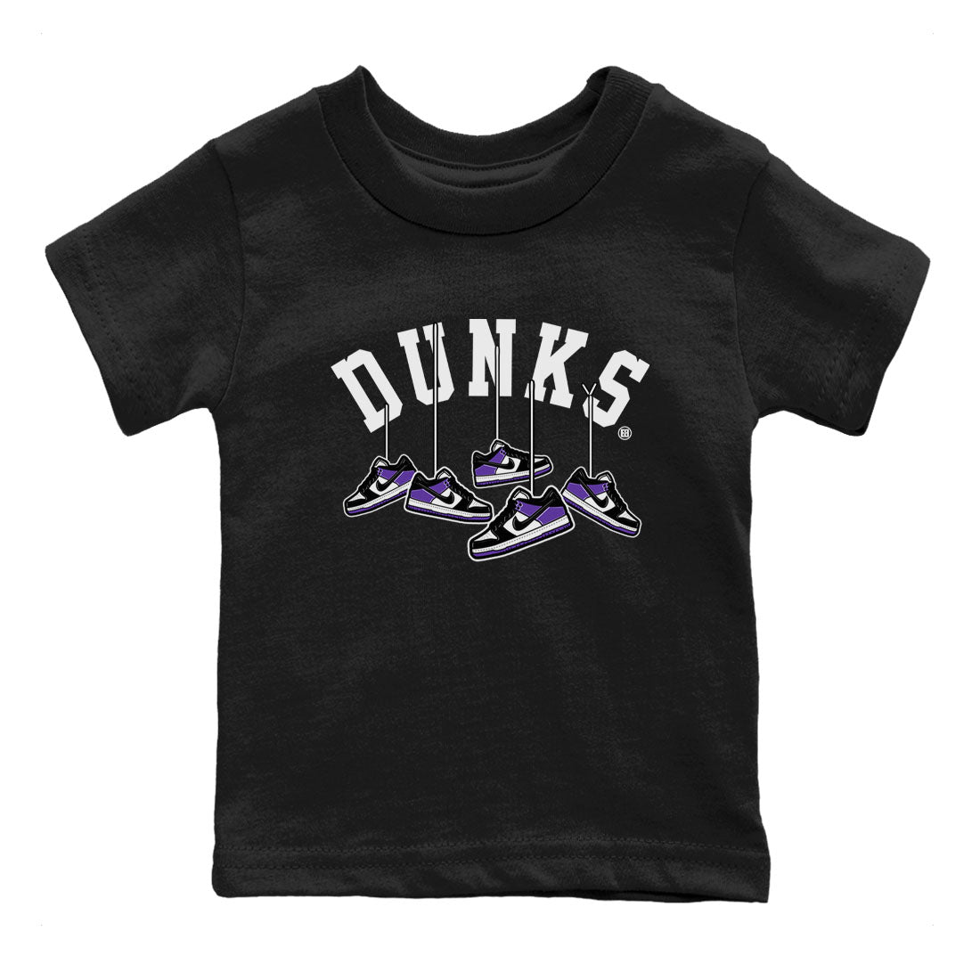 Nike SB Dunk Low Court Purple Shirt To Match Jordans Hanging Sneakers Streetwear Fashion Dunk Low Court Purple Drip Gear Zone baby toddler Black 2 cotton Shirt