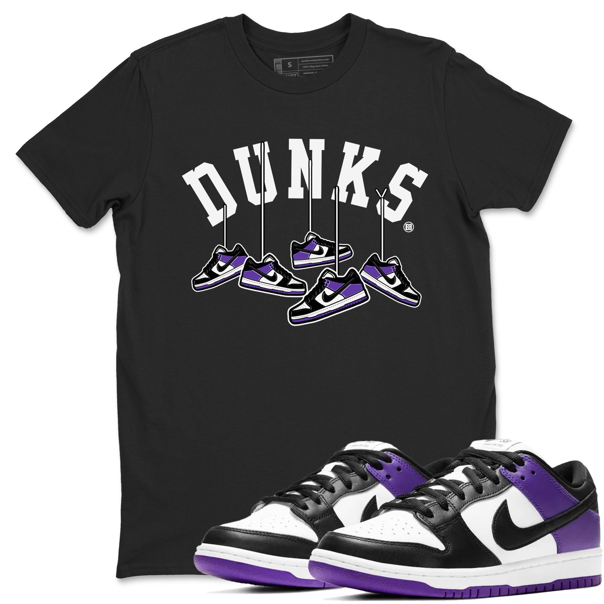 Nike SB Dunk Low Court Purple Shirt To Match Jordans Hanging Sneakers Streetwear Fashion Dunk Low Court Purple Drip Gear Zone unisex crew neck t-shirt Black 1 crew neck shirt