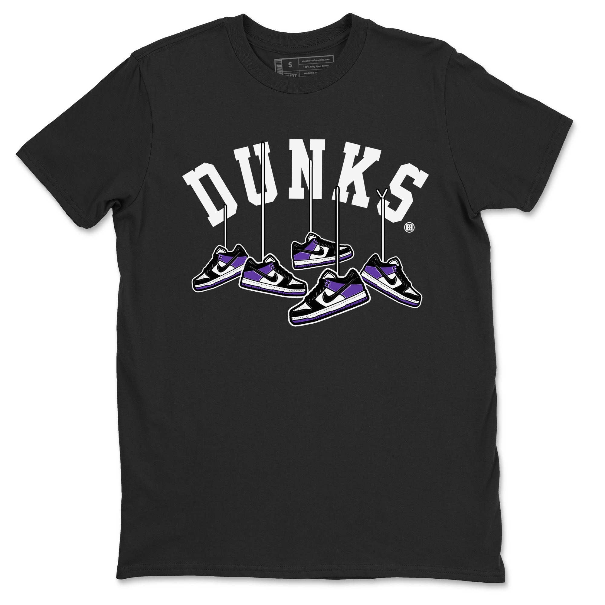 Nike SB Dunk Low Court Purple Shirt To Match Jordans Hanging Sneakers Streetwear Fashion Dunk Low Court Purple Drip Gear Zone unisex crew neck t-shirt Black 2 crew neck shirt