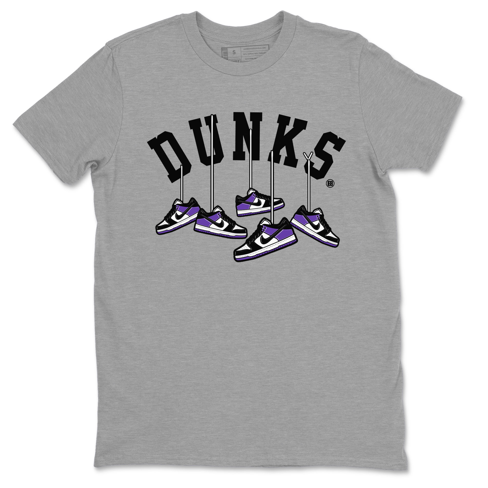 Nike SB Dunk Low Court Purple Shirt To Match Jordans Hanging Sneakers Streetwear Fashion Dunk Low Court Purple Drip Gear Zone unisex crew neck t-shirt Heather Grey 2 crew neck shirt