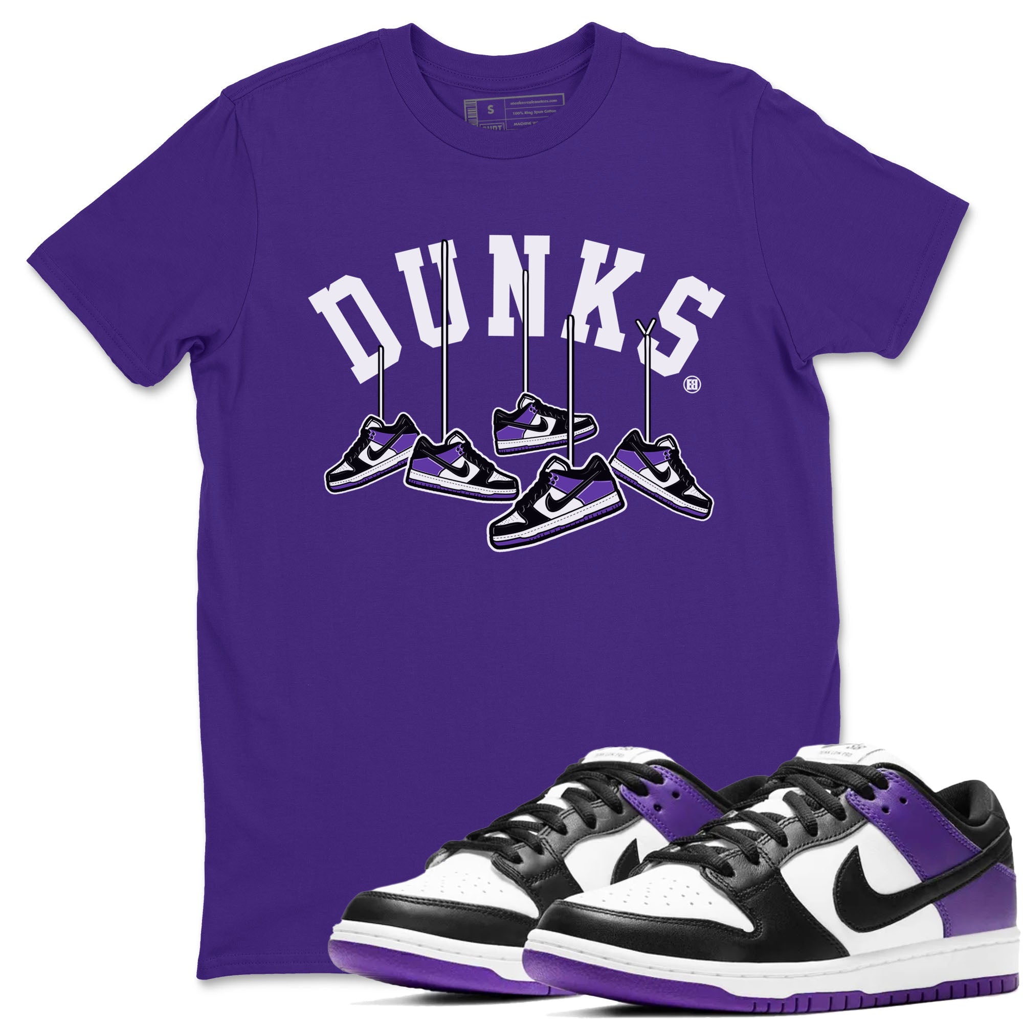 Nike SB Dunk Low Court Purple Shirt To Match Jordans Hanging Sneakers Streetwear Fashion Dunk Low Court Purple Drip Gear Zone unisex crew neck t-shirt Purple 1 crew neck shirt