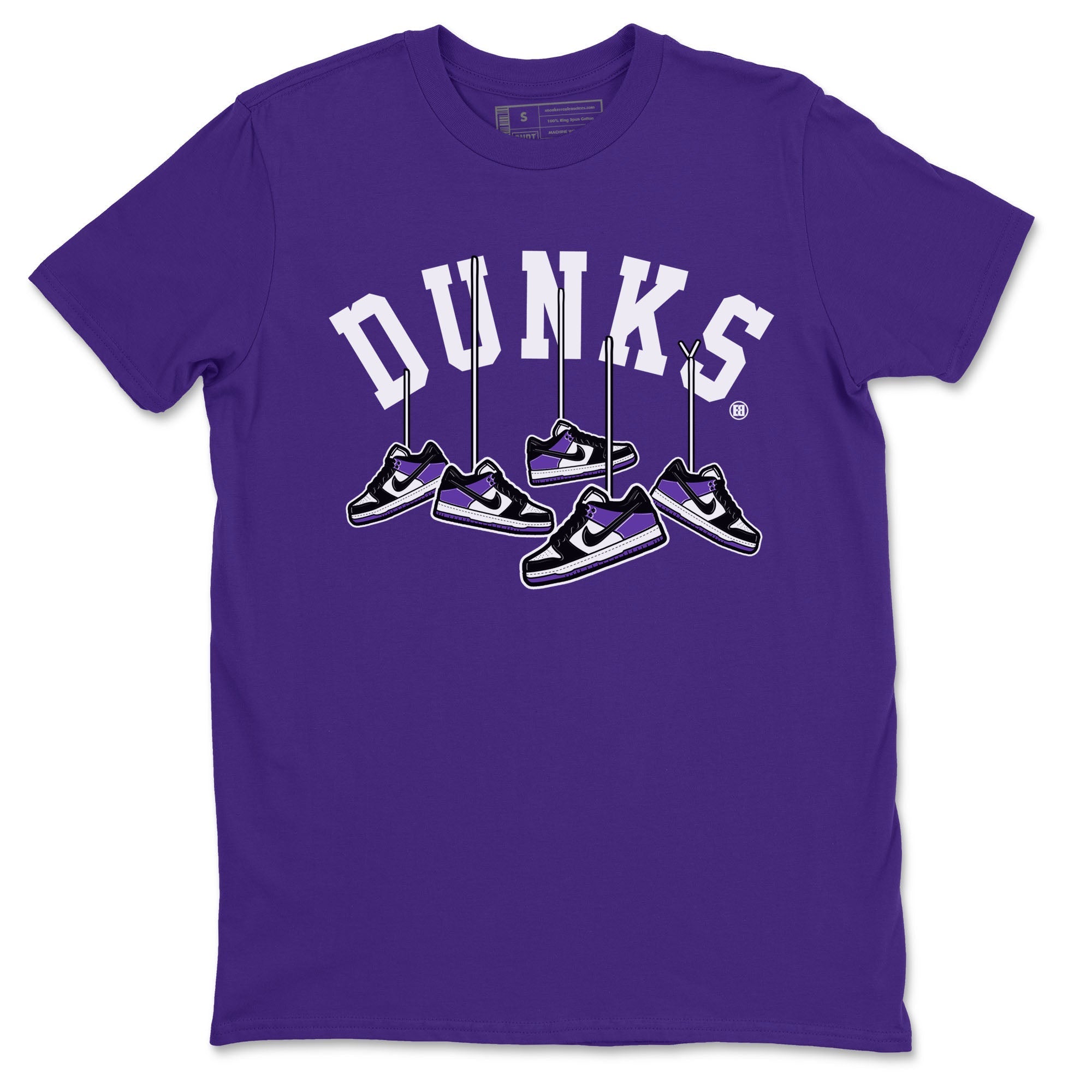 Nike SB Dunk Low Court Purple Shirt To Match Jordans Hanging Sneakers Streetwear Fashion Dunk Low Court Purple Drip Gear Zone unisex crew neck t-shirt Purple 2 crew neck shirt