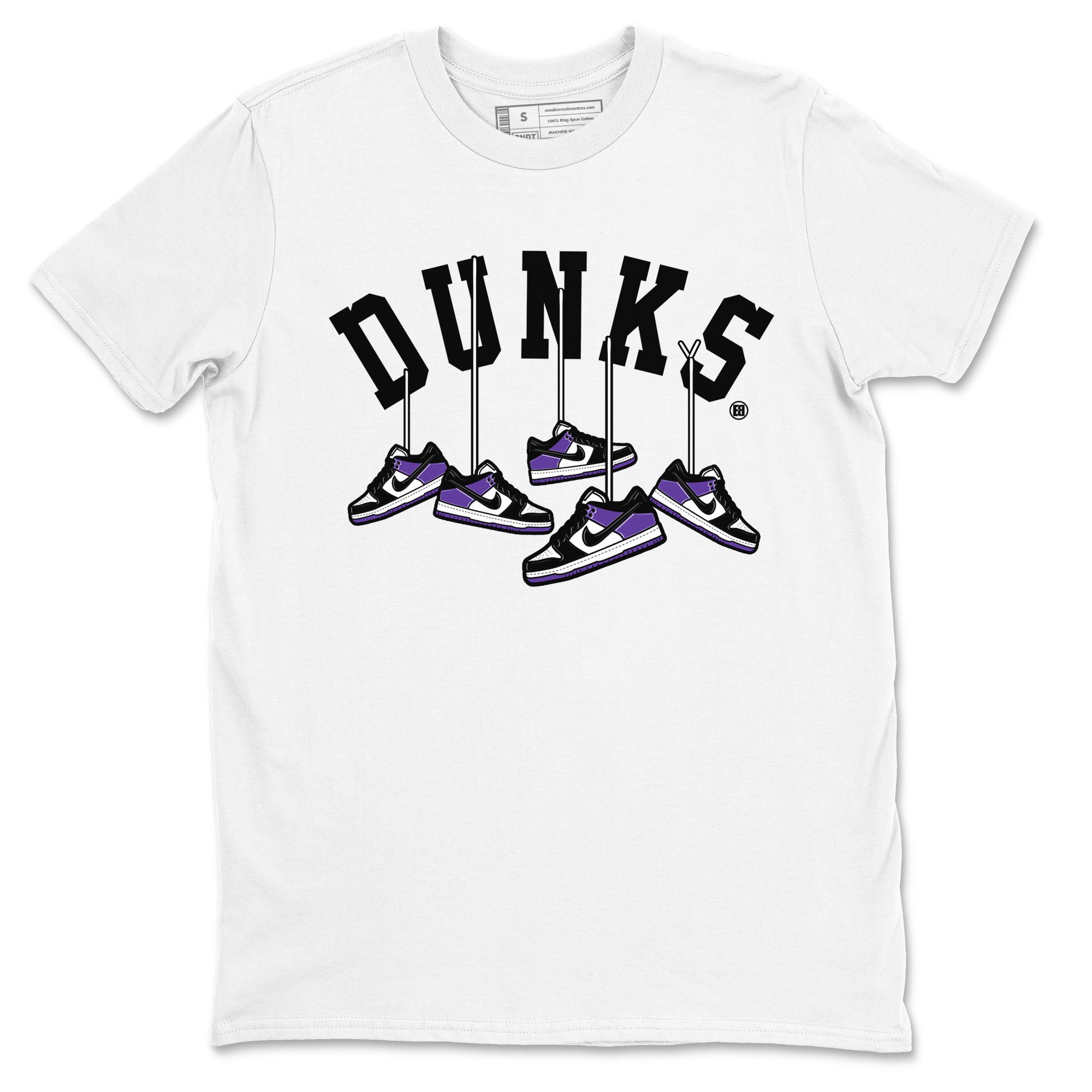 Nike SB Dunk Low Court Purple Shirt To Match Jordans Hanging Sneakers Streetwear Fashion Dunk Low Court Purple Drip Gear Zone unisex crew neck t-shirt White 2 crew neck shirt