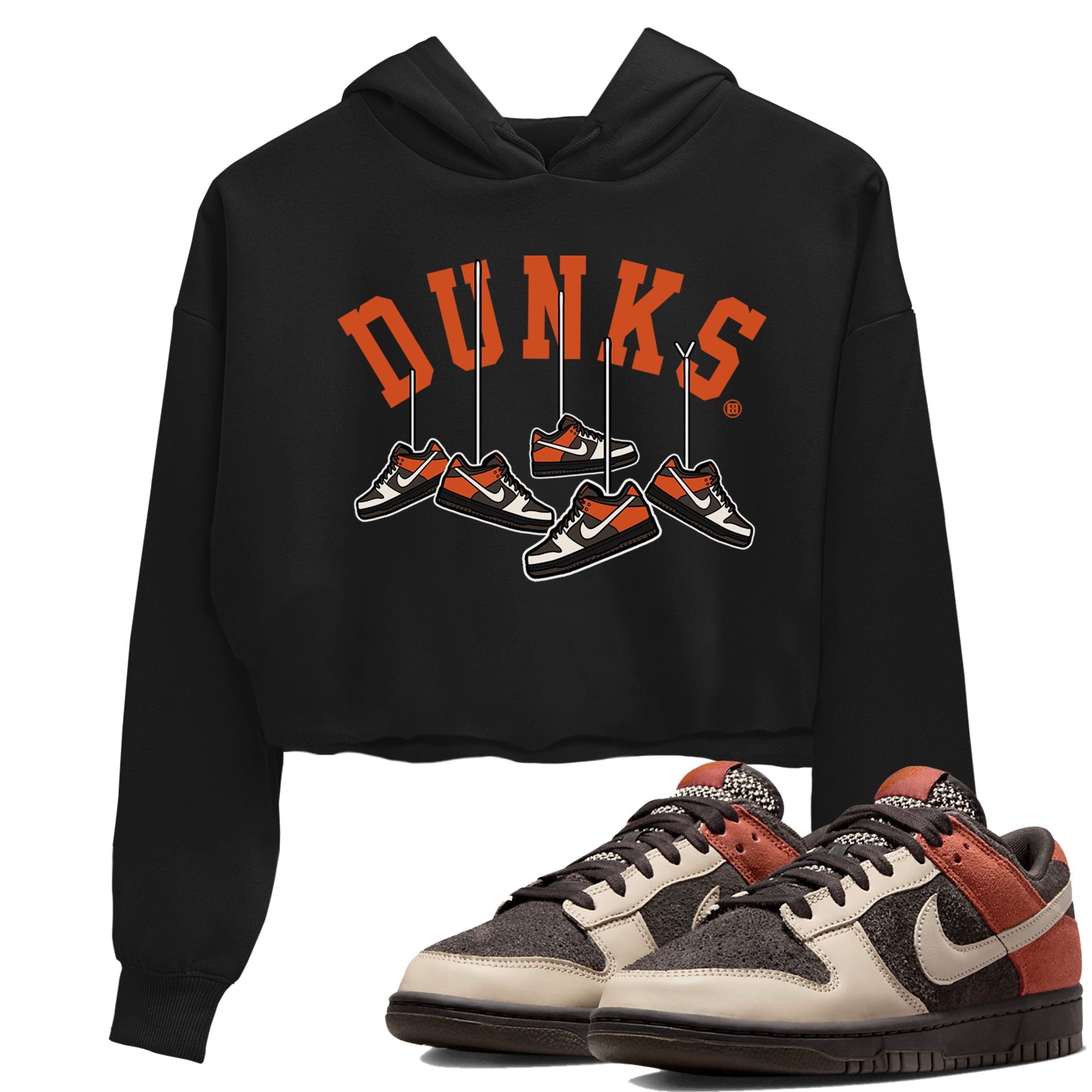 Nike Dunk Low Red Panda shirt to match jordans Hanging Sneakers sneaker tees Dunk Red Panda Drip Gear Zone Sneaker T-Shirts Black 1 Crop T-Shirt
