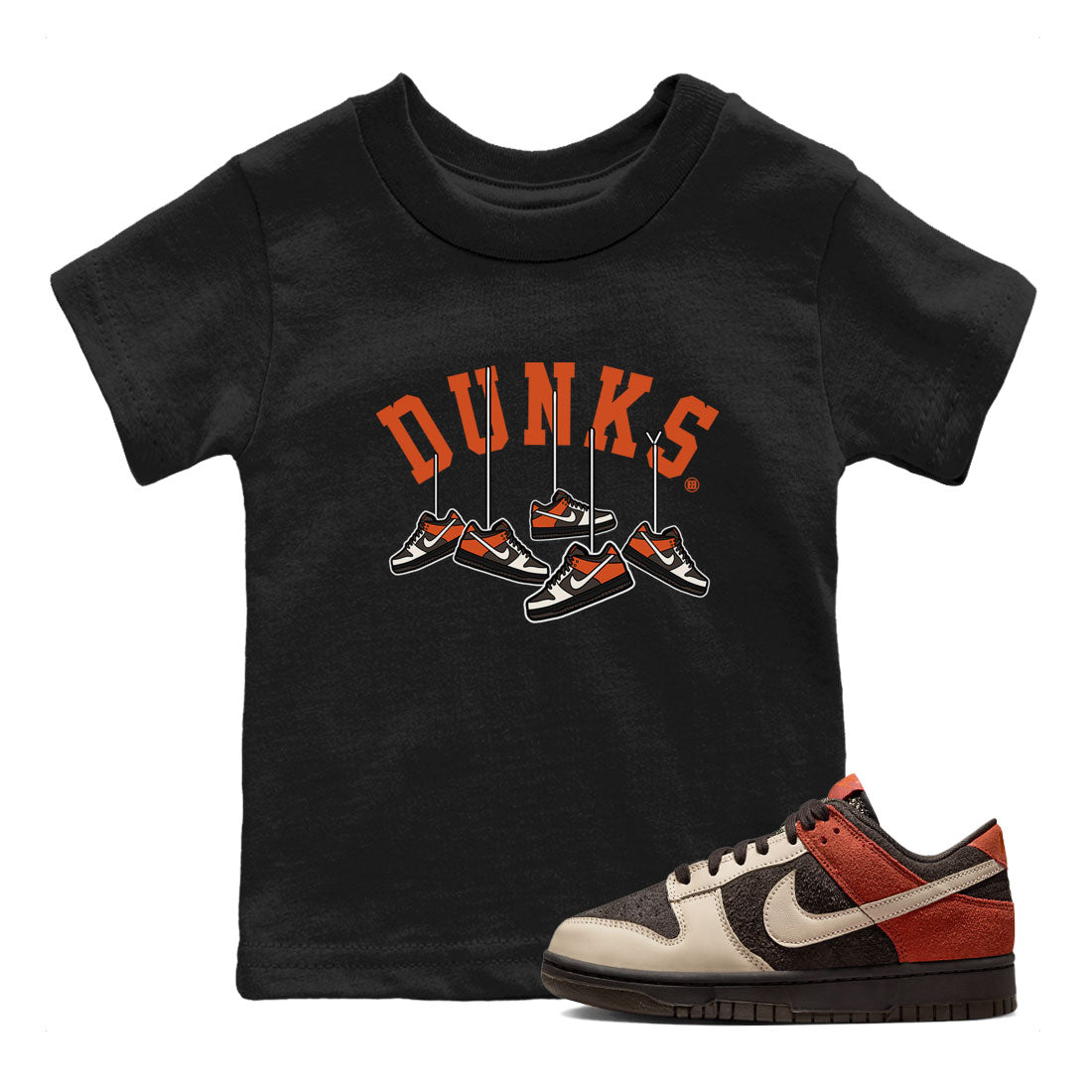 Nike Dunk Low Red Panda shirt to match jordans Hanging Sneakers sneaker tees Dunk Red Panda Drip Gear Zone Sneaker T-Shirts Youth and Baby Black 1 T-Shirt
