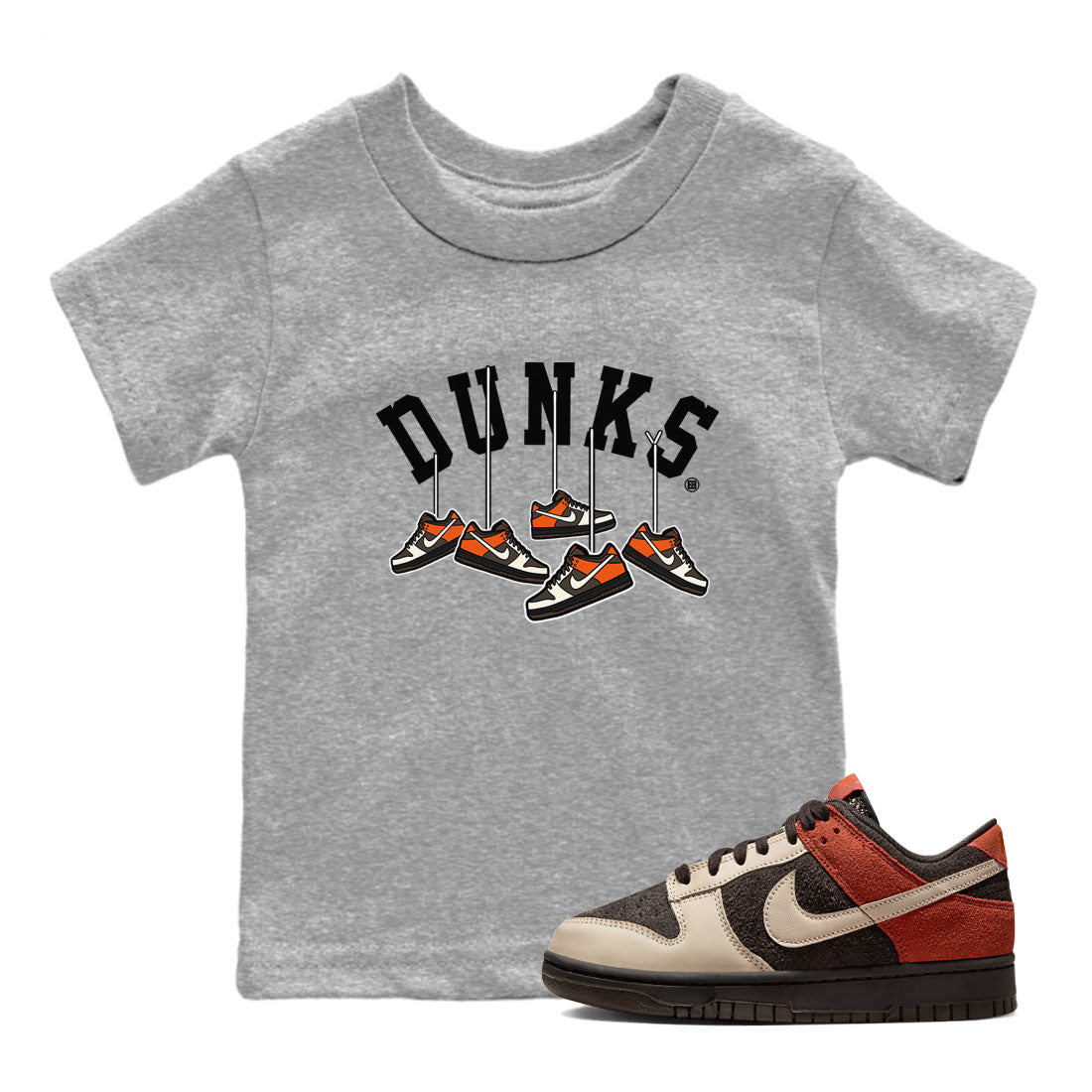 Nike Dunk Low Red Panda shirt to match jordans Hanging Sneakers sneaker tees Dunk Red Panda Drip Gear Zone Sneaker T-Shirts Youth and Baby Heather Grey 1 T-Shirt