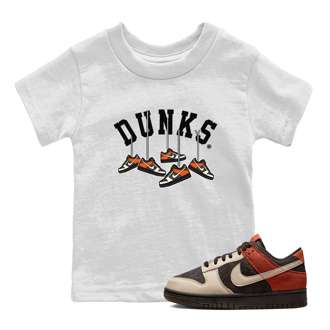 Nike Dunk Low Red Panda shirt to match jordans Hanging Sneakers sneaker tees Dunk Red Panda Drip Gear Zone Sneaker T-Shirts Youth and Baby White 1 T-Shirt