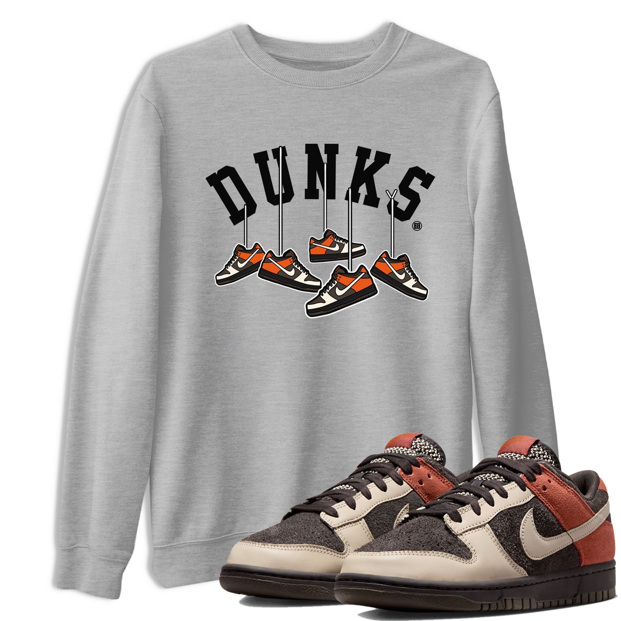 Nike Dunk Low Red Panda shirt to match jordans Hanging Sneakers sneaker tees Dunk Red Panda Drip Gear Zone Sneaker T-Shirts Crew Neck Casual Fit Heather Grey 1 T-Shirt
