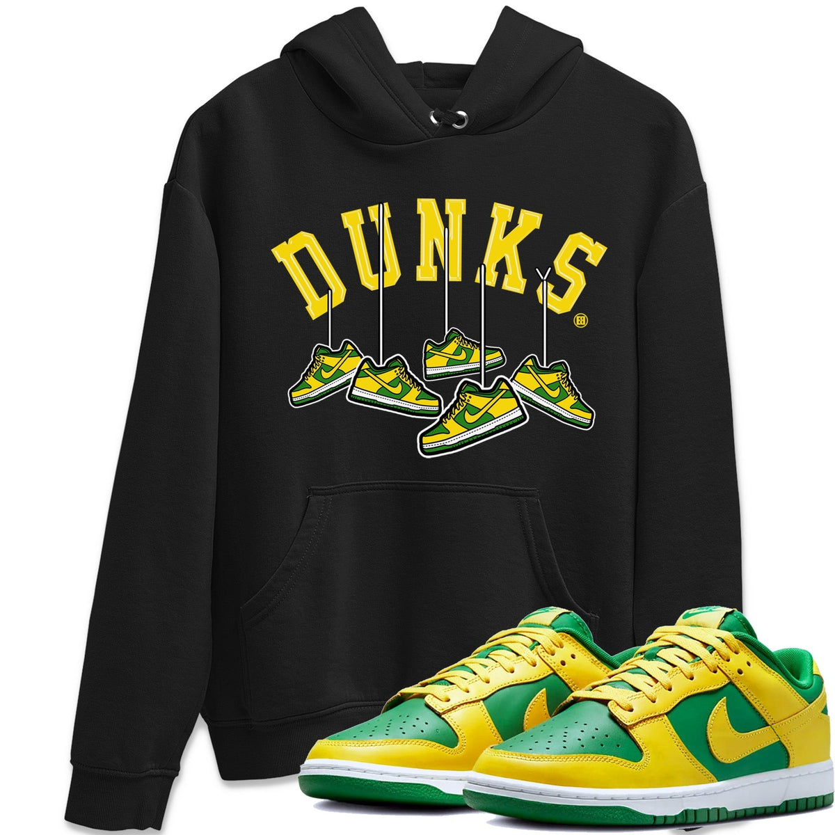 Dunk Reverse Brazil Sneaker Match Tees Hanging Sneakers Sneaker Tees Dunk Reverse Brazil Jordan to match sneaker T-Shirt Crew Neck Shirts