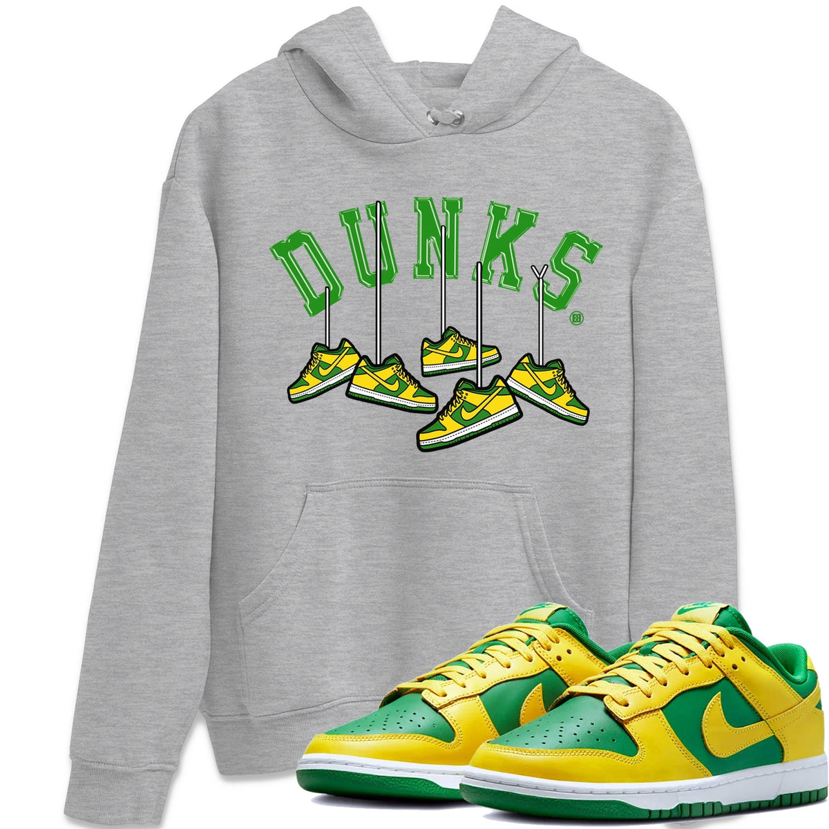 Dunk Reverse Brazil Sneaker Match Tees Hanging Sneakers Sneaker Tees Dunk Reverse Brazil Jordan to match sneaker T-Shirt Crew Neck Shirts