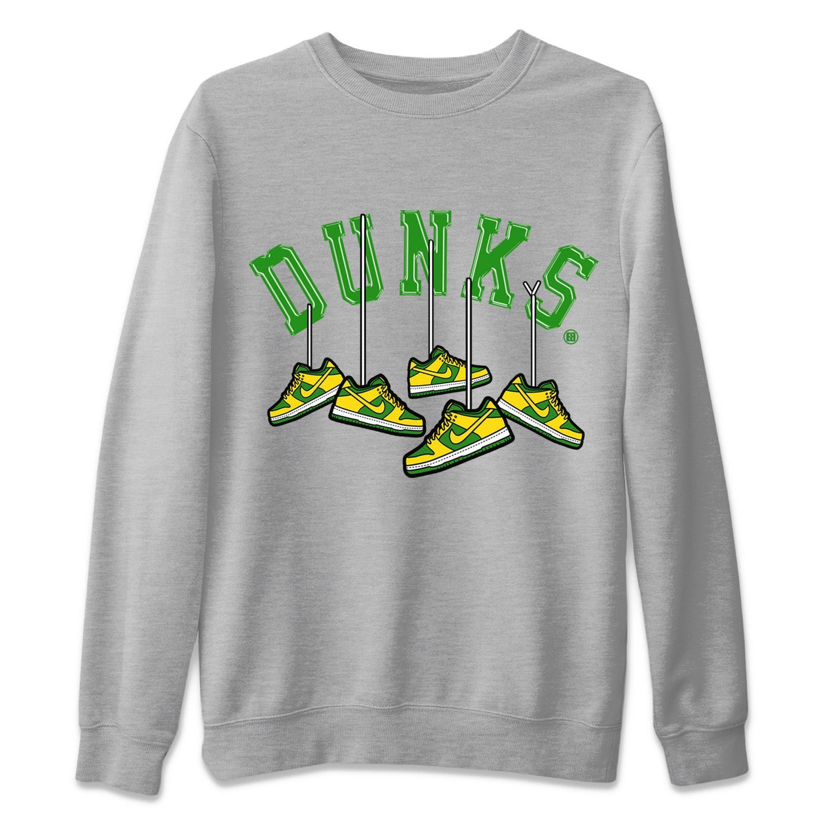 Dunk Reverse Brazil Sneaker Match Tees Hanging Sneakers Sneaker Tees Dunk Reverse Brazil Jordan to match sneaker T-Shirt Crew Neck Shirts