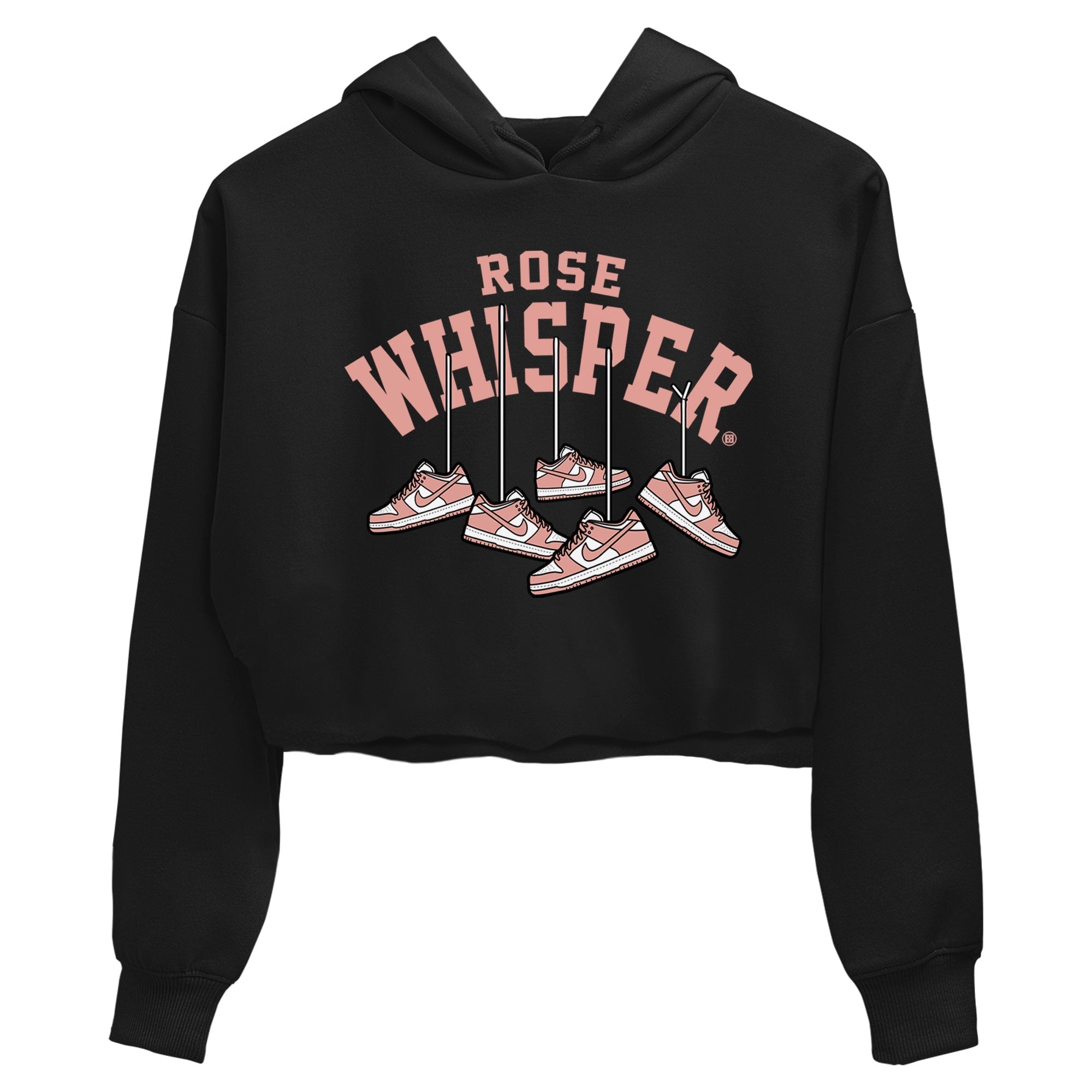 Dunks Low Rose Whisper shirt to match jordans Hanging Sneakers Streetwear Sneaker Shirt Dunk Rose Whisper Drip Gear Zone Sneaker Matching Clothing Black 2 Crop T-Shirt
