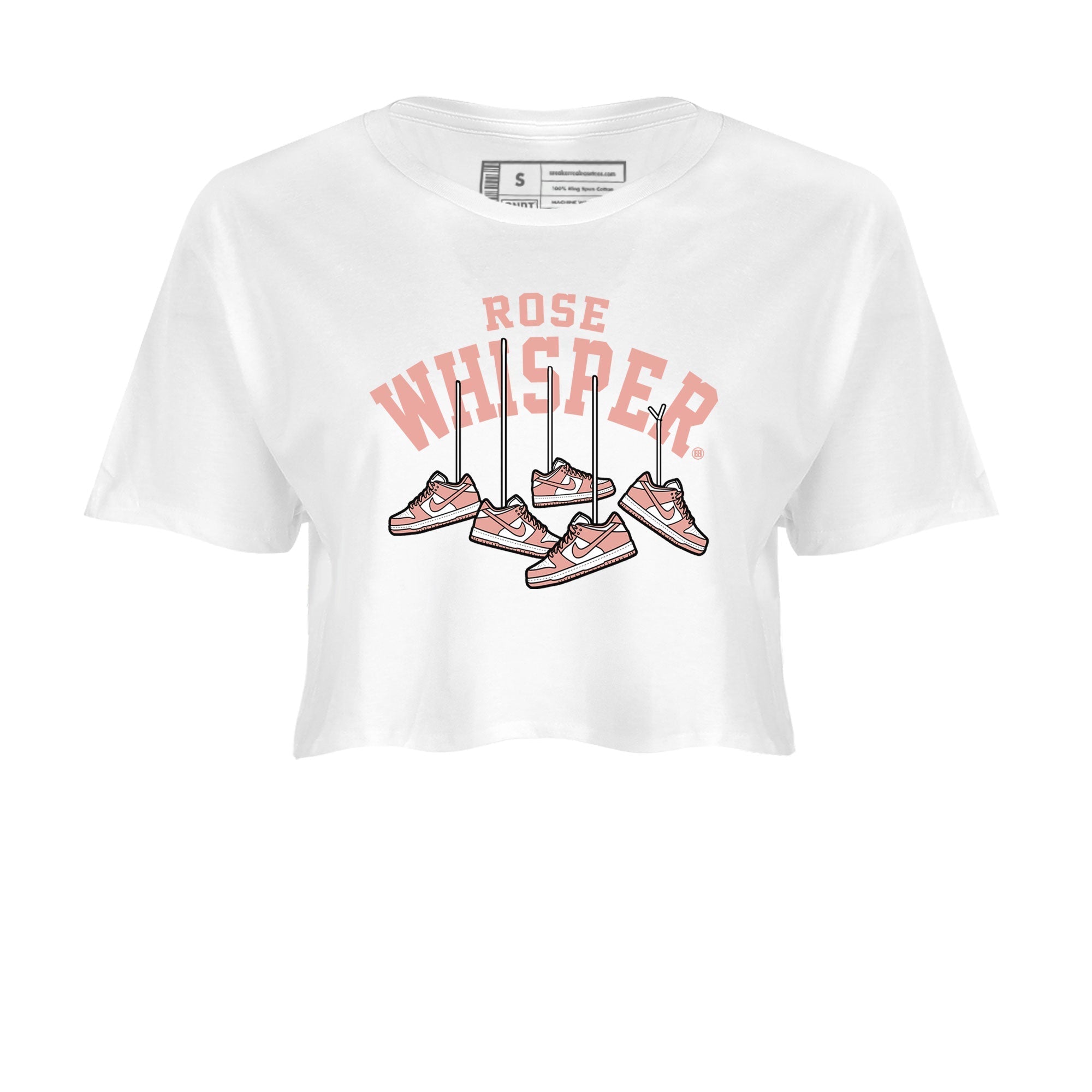Dunks Low Rose Whisper shirt to match jordans Hanging Sneakers Streetwear Sneaker Shirt Dunk Rose Whisper Drip Gear Zone Sneaker Matching Clothing White 2 Crop T-Shirt